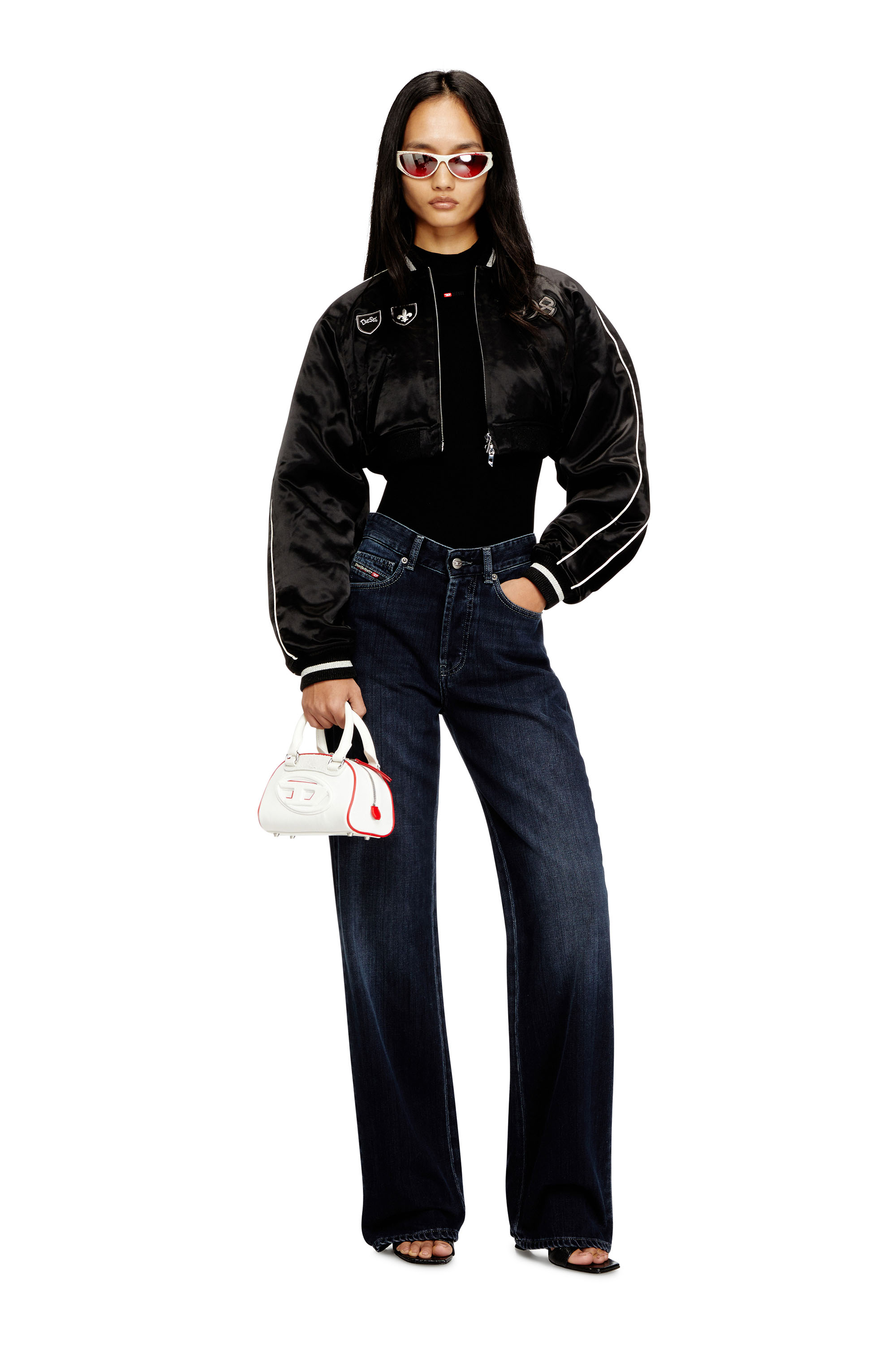 Diesel - G-OSPEL-CP, Veste souvenir courte en satin Femme in ToBeDefined - 2