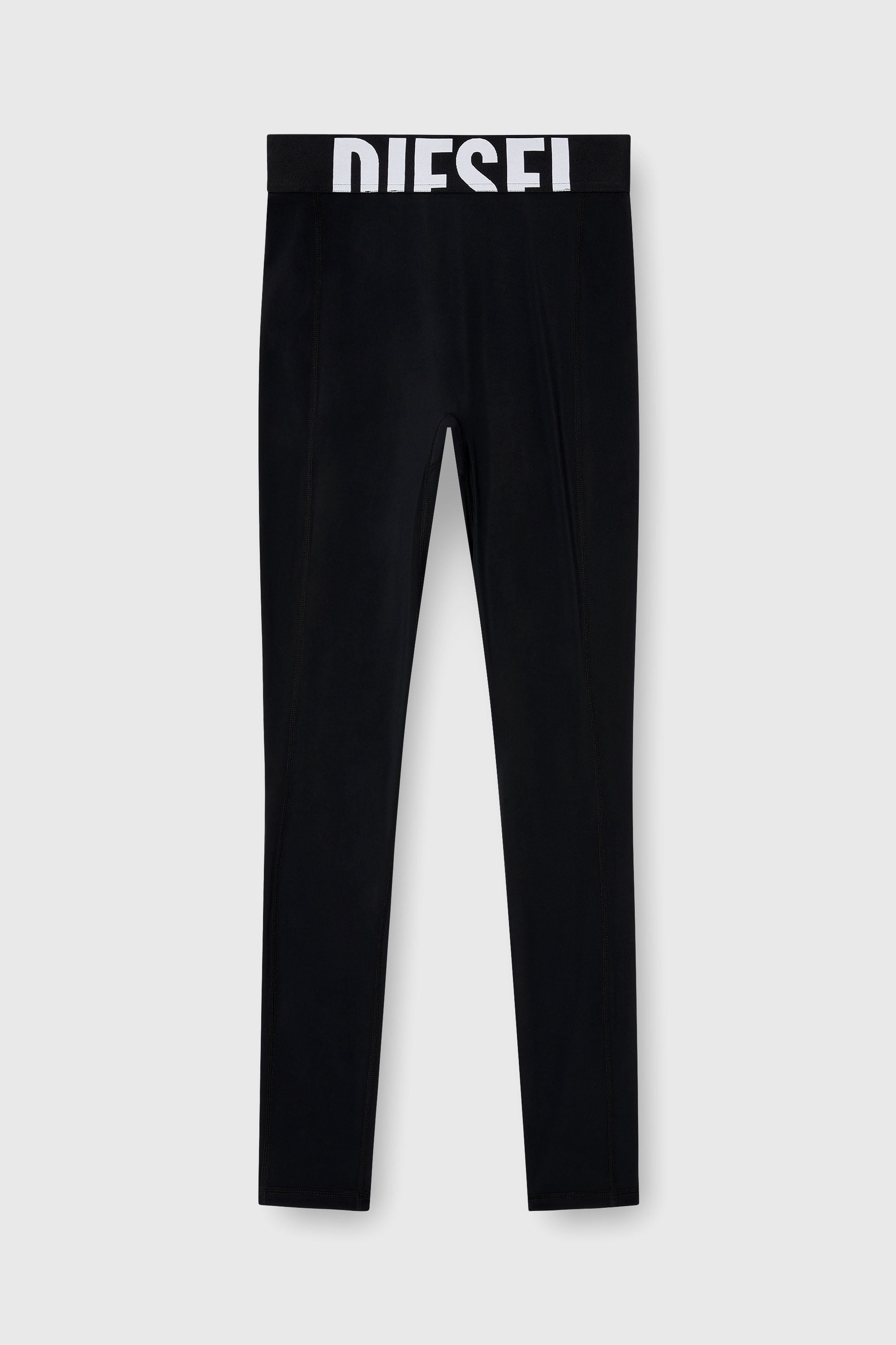 Diesel - ADELINE-D-POP, Female's Microfibre leggings with cut-off logo in Black - 2