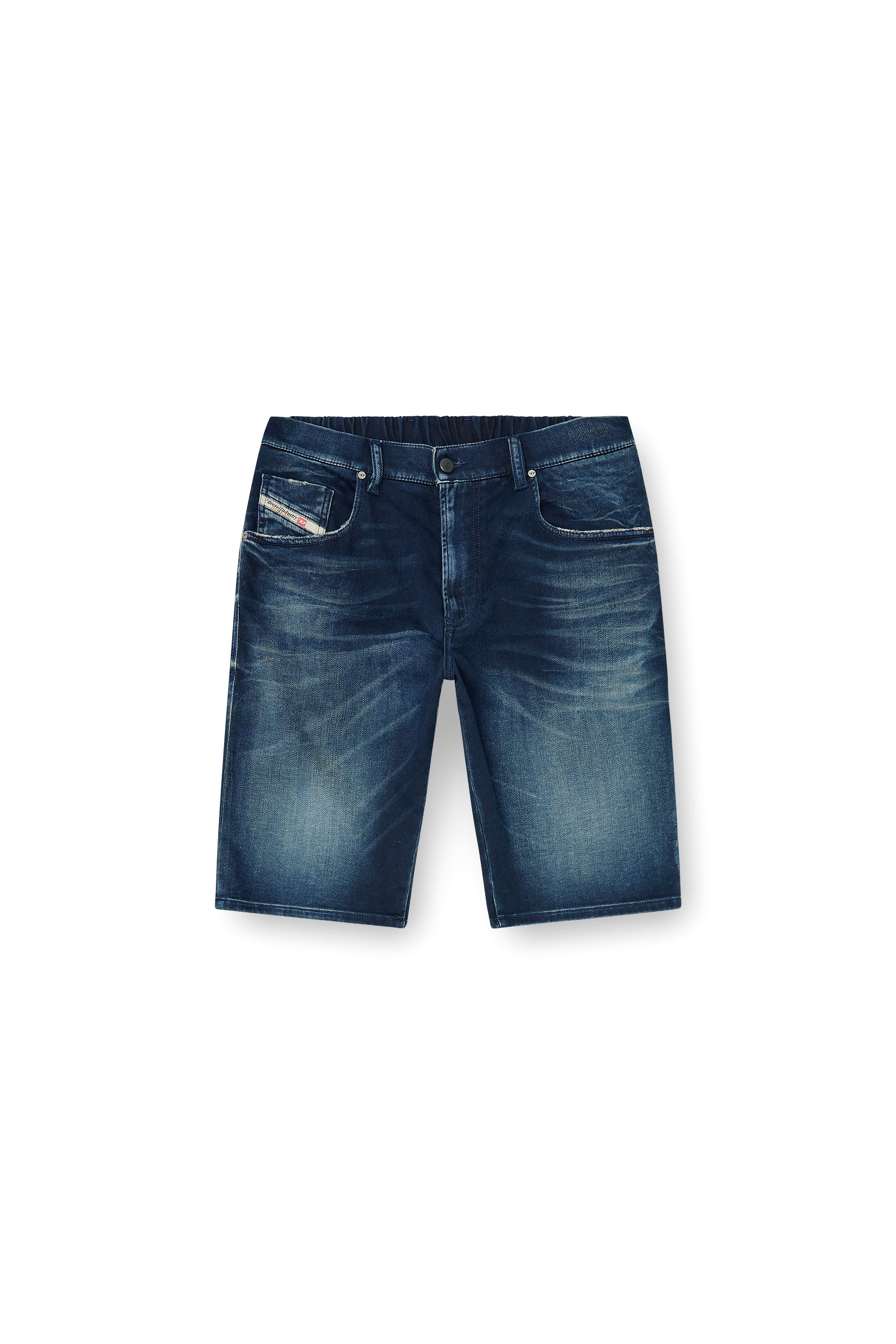Diesel - 2033 D-KROOLEY-SHORT-BW JOGG, Male's Chino shorts in shaded JoggJeans in Dark Blue - 1