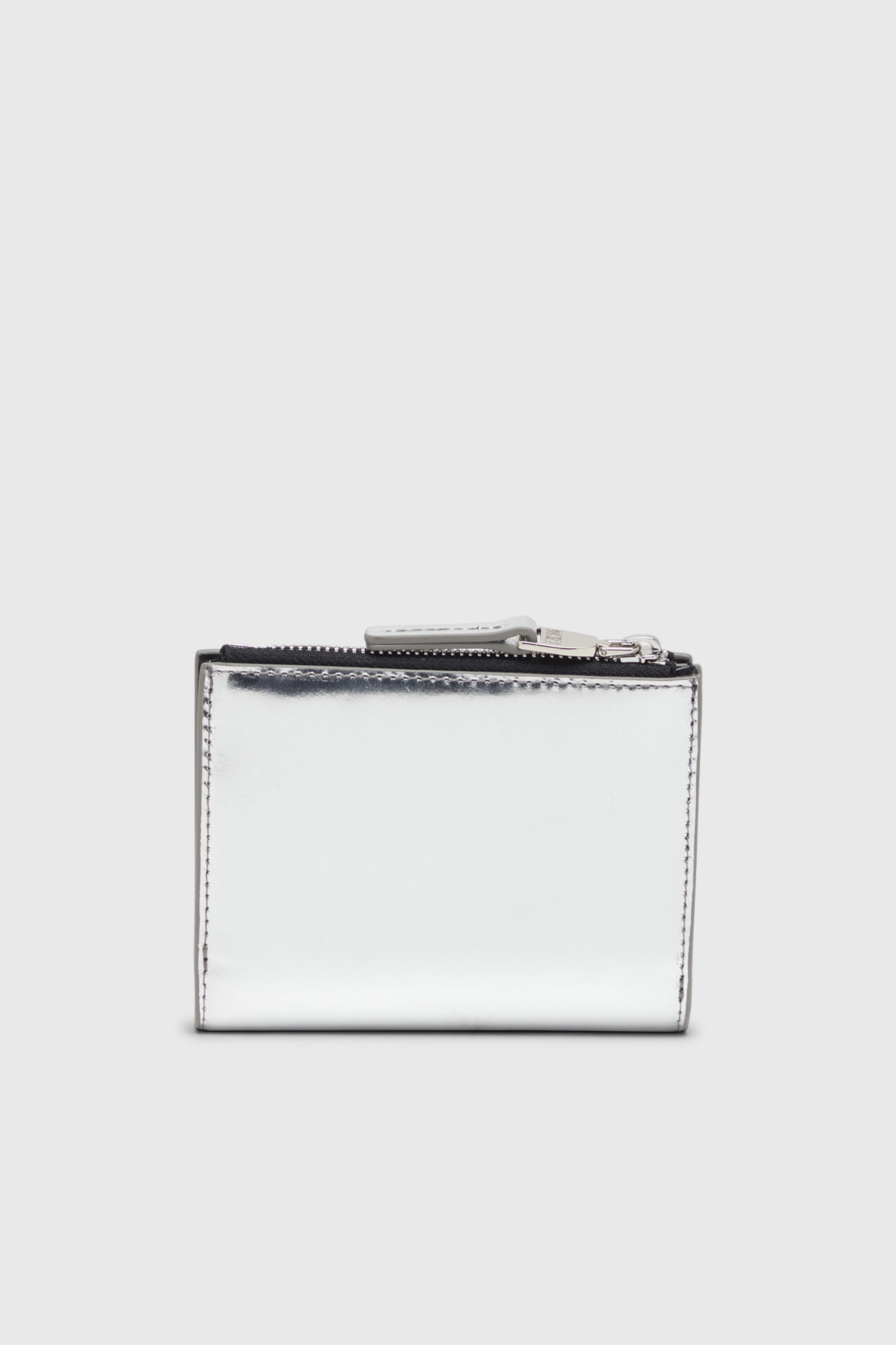 Diesel - 1DR BI-FOLD ZIP II, Cartera de cuero plegable con logo Oval D Mujer in Plateado - 2