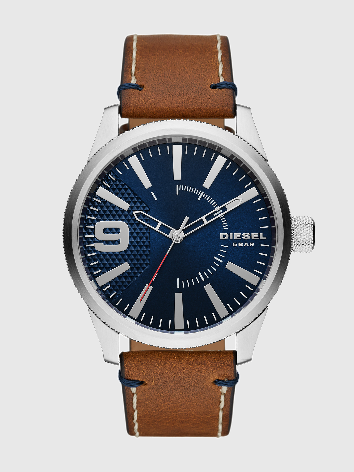 Diesel - DZ1898, Reloj Rasp de tres manecillas con correa en piel marr&oacute;n Hombre in Marr&oacute;n - 1