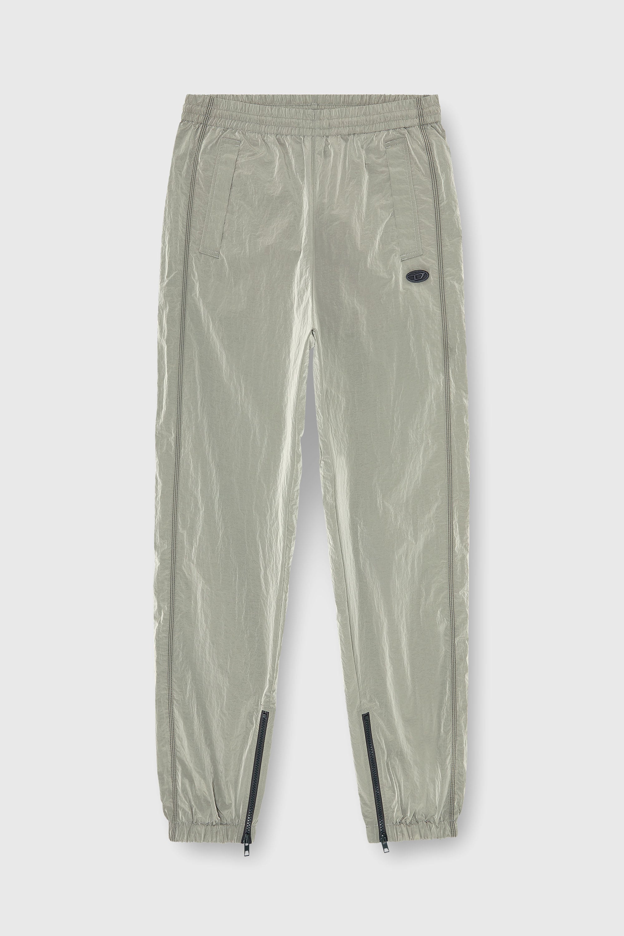 Diesel - P-ANOK, Pantal&oacute;n de nailon con efecto arrugado Hombre in Gris - 1