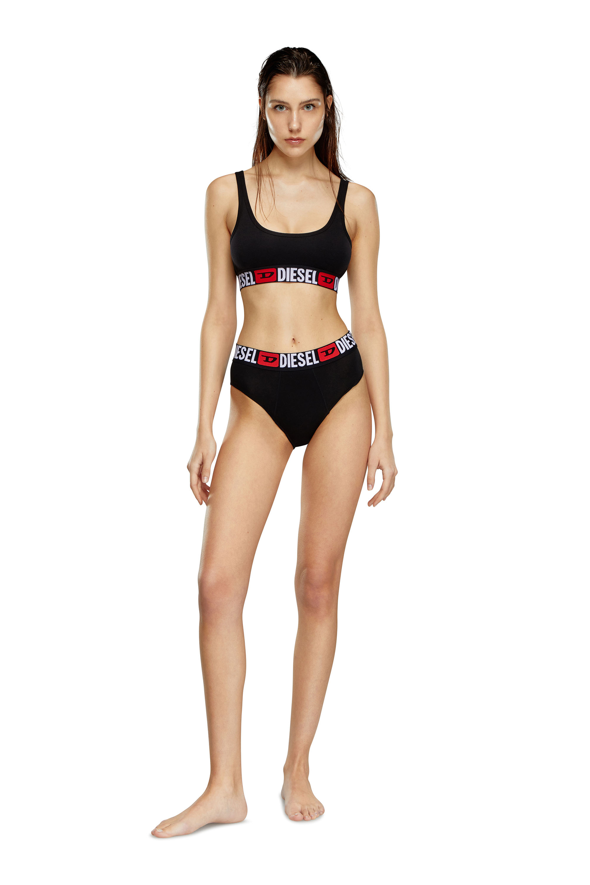 Diesel - UFPN-BLANCA-R-THREEPACK, Lot de trois culottes taille haute c&ocirc;tel&eacute;es Femme in Noir - 1