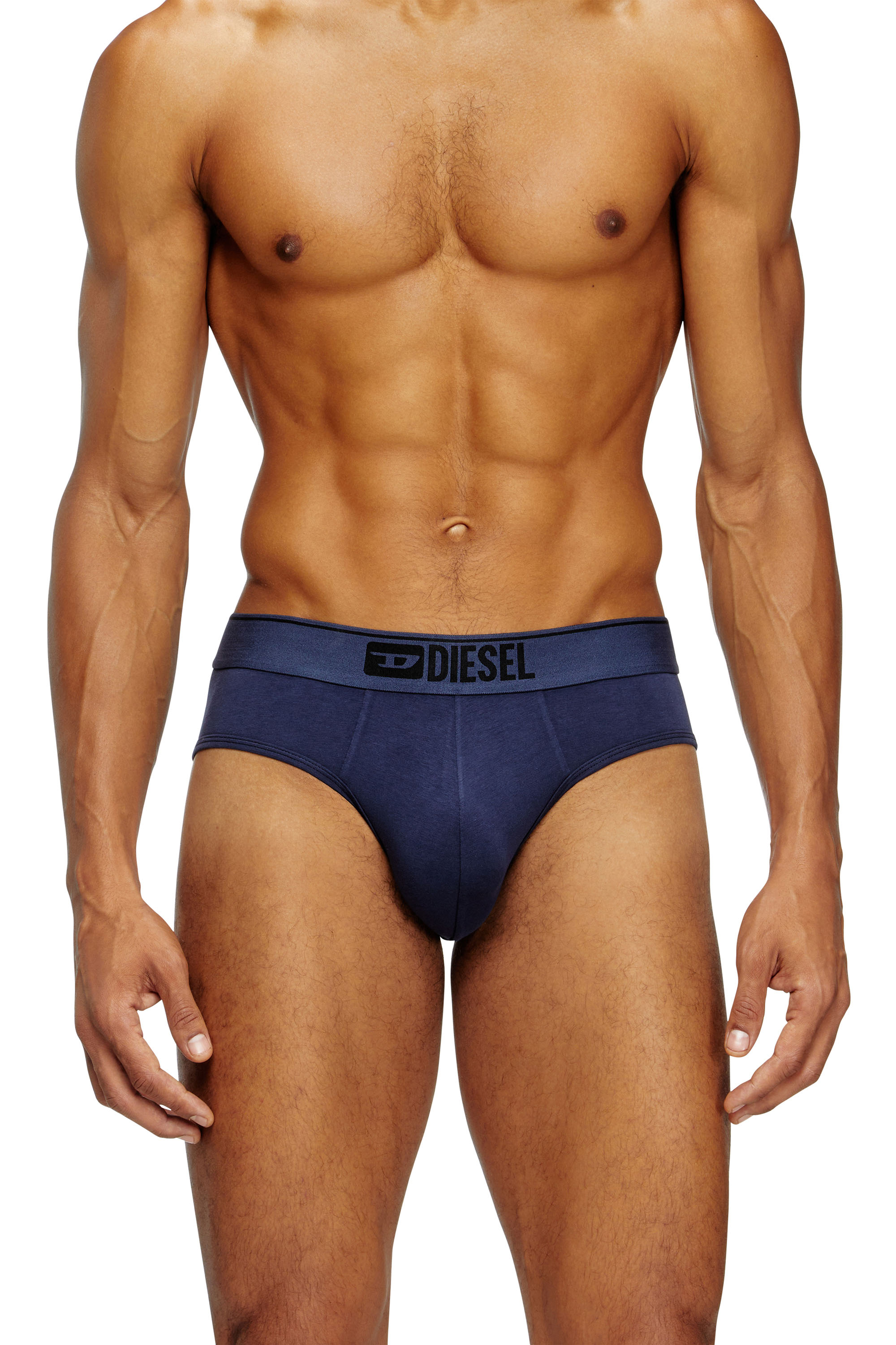 Diesel - UMBR-ANDRETHREEPACK, Lot de trois slips couleur unie à logo Homme in Polychrome - 3