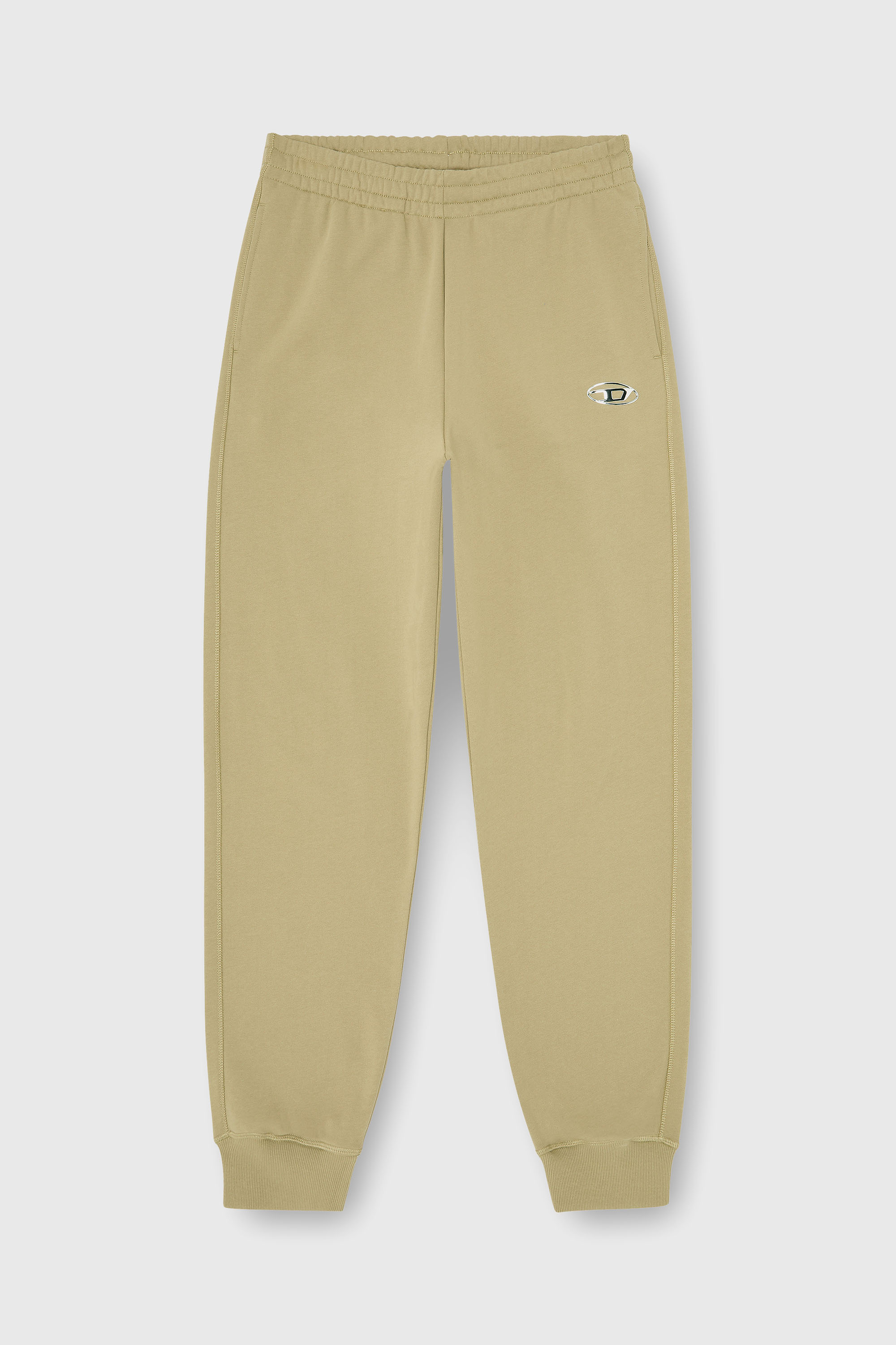 Diesel - P-MARKY-IOD, Male's Cotton pants with metallic Oval D in Beige - 2