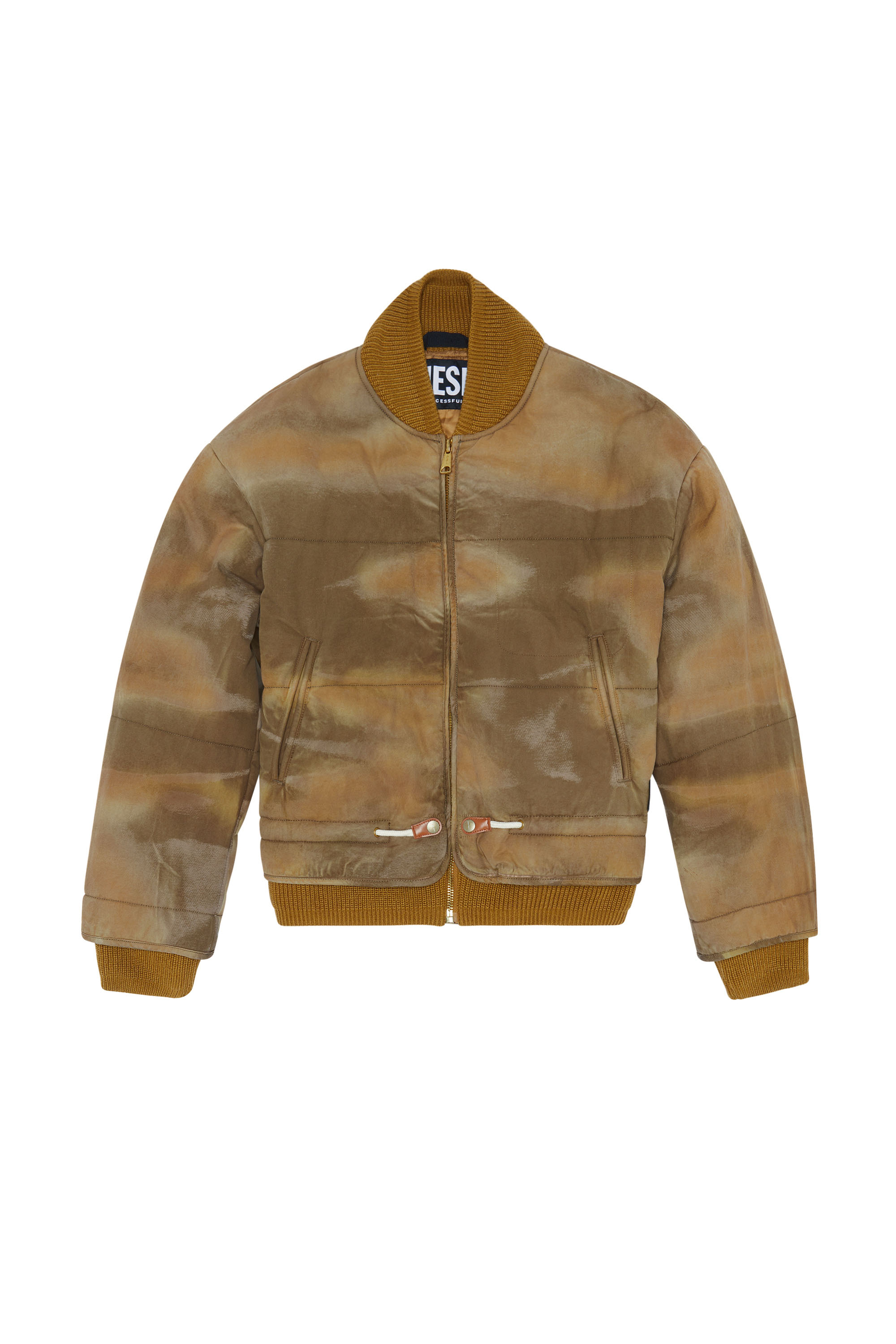 Diesel - W-SPLEAK-A, Veste bomber matelassée en coton imprimé camouflage Homme in Vert - 2