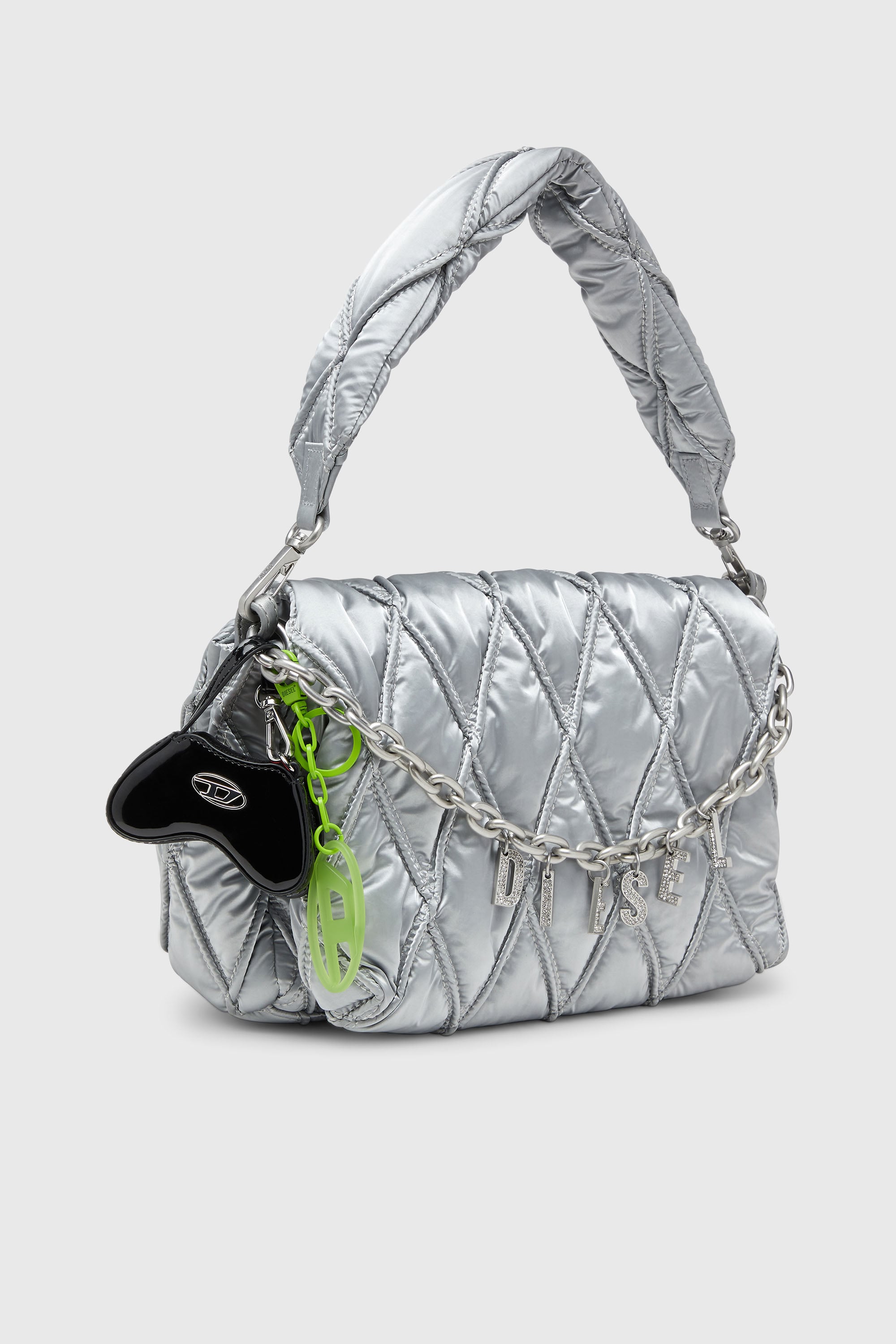 Diesel - PLAY CHARMS, Female's Glossy bag charm with mirror in Black - 2