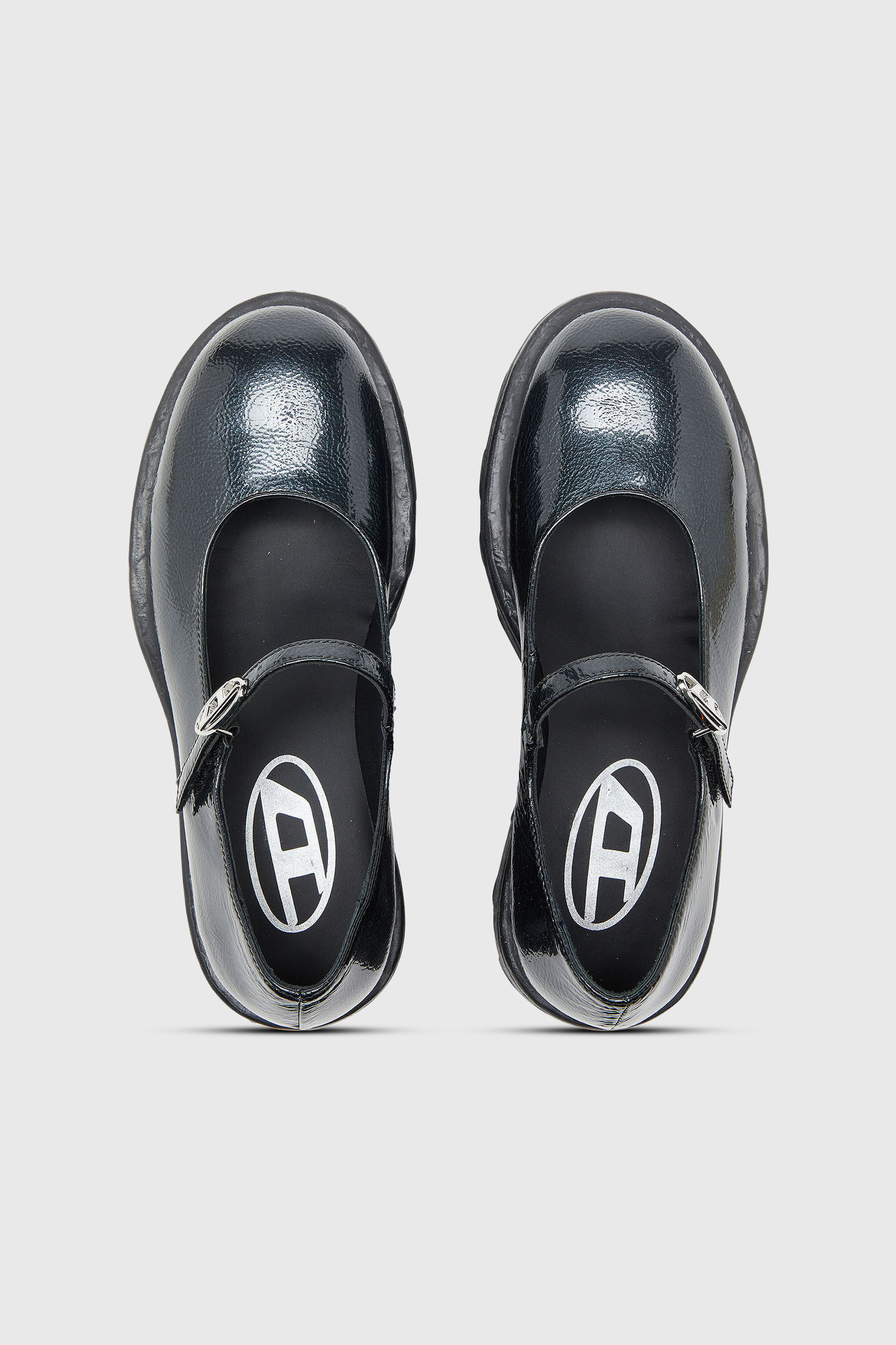 Diesel - D-HAMMER MARY JANE, D-Hammer - Merceditas con suela dentada en charol Mujer in Negro - 4