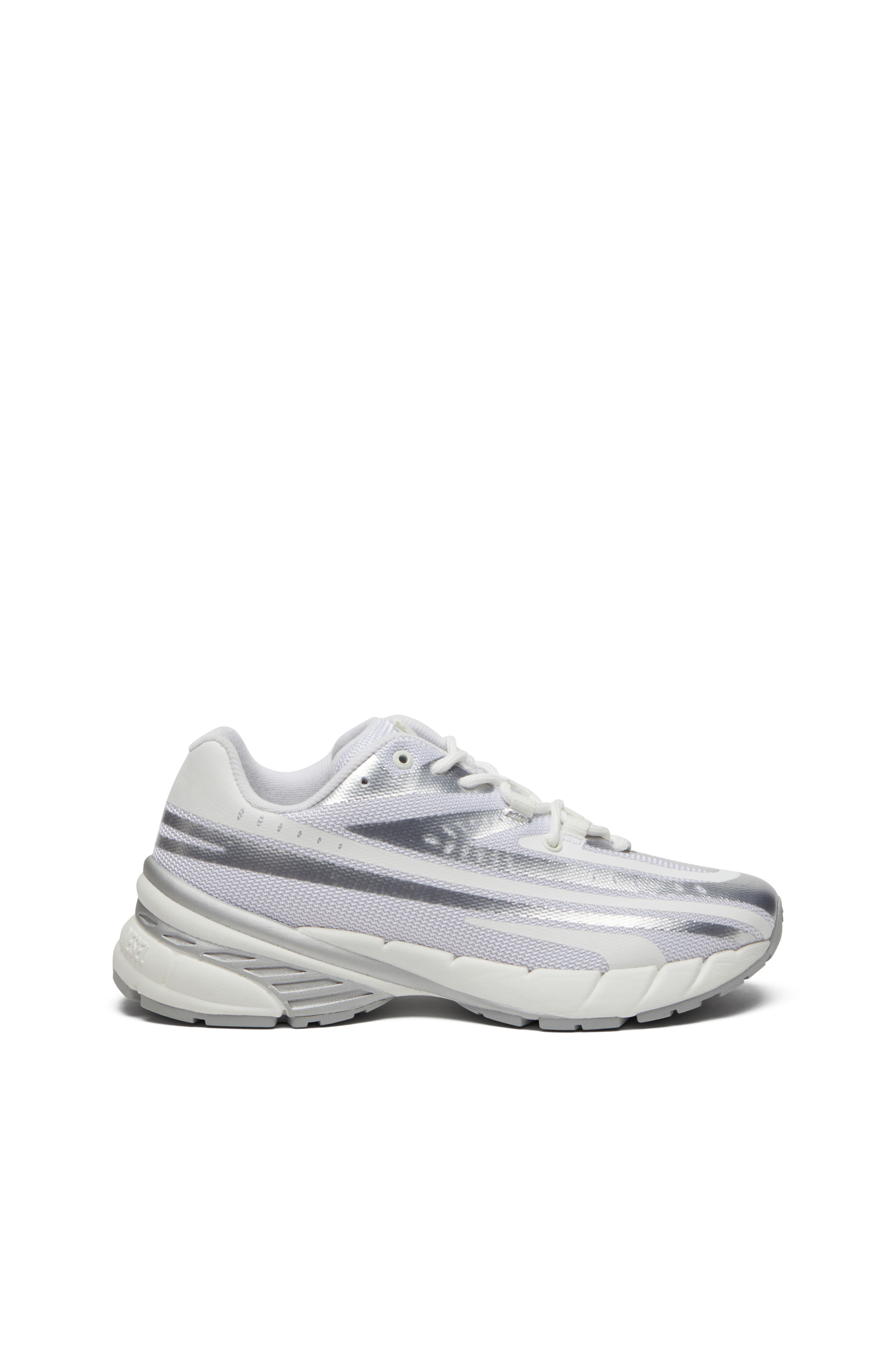 Diesel - D-AIRSPEED LOW W, Woman's D-Airspeed-Sneakers in coated metallic mesh in White - 1