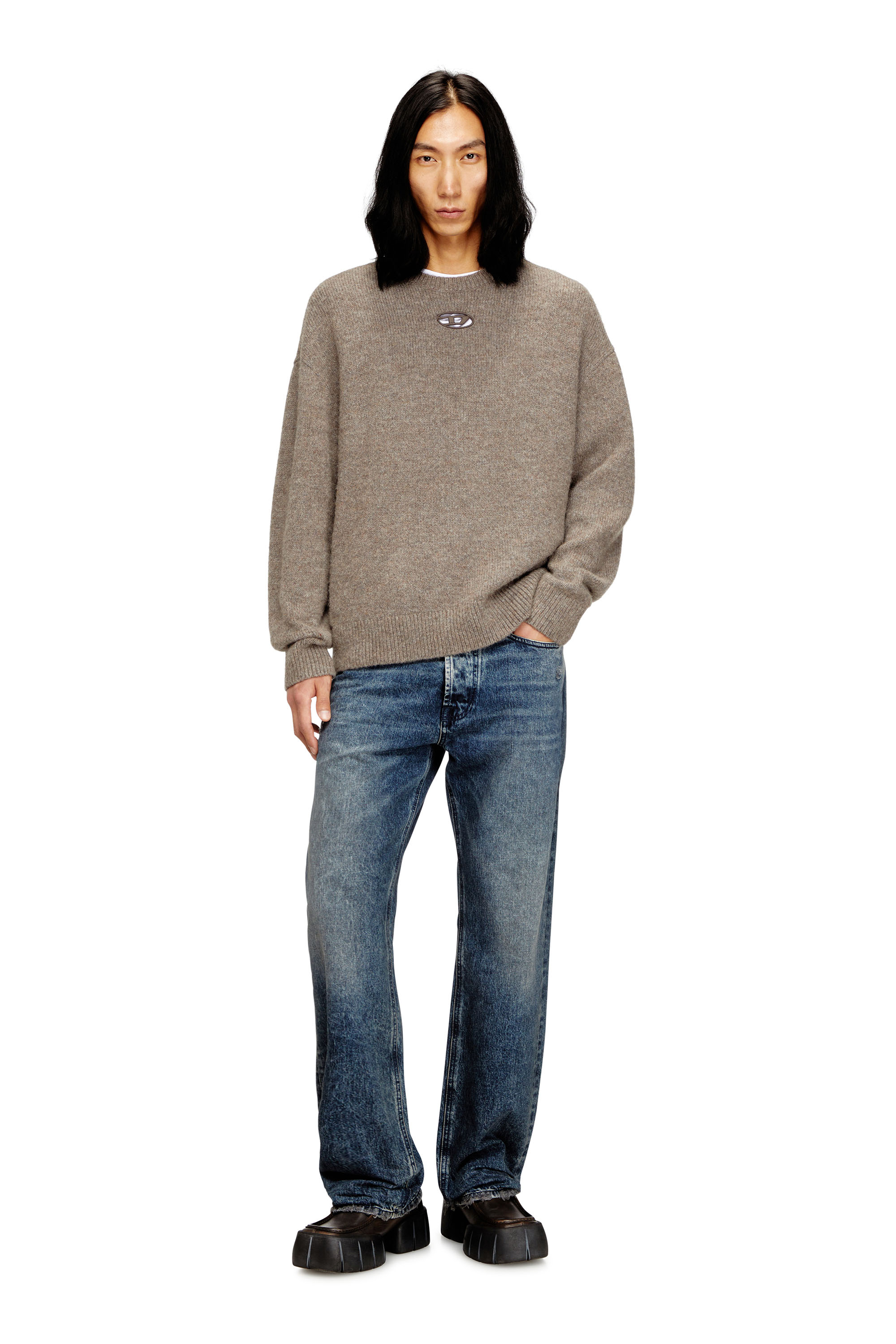 Diesel - K-AREESO, Male's Jumper in wool and alpaca blend in Beige - 2