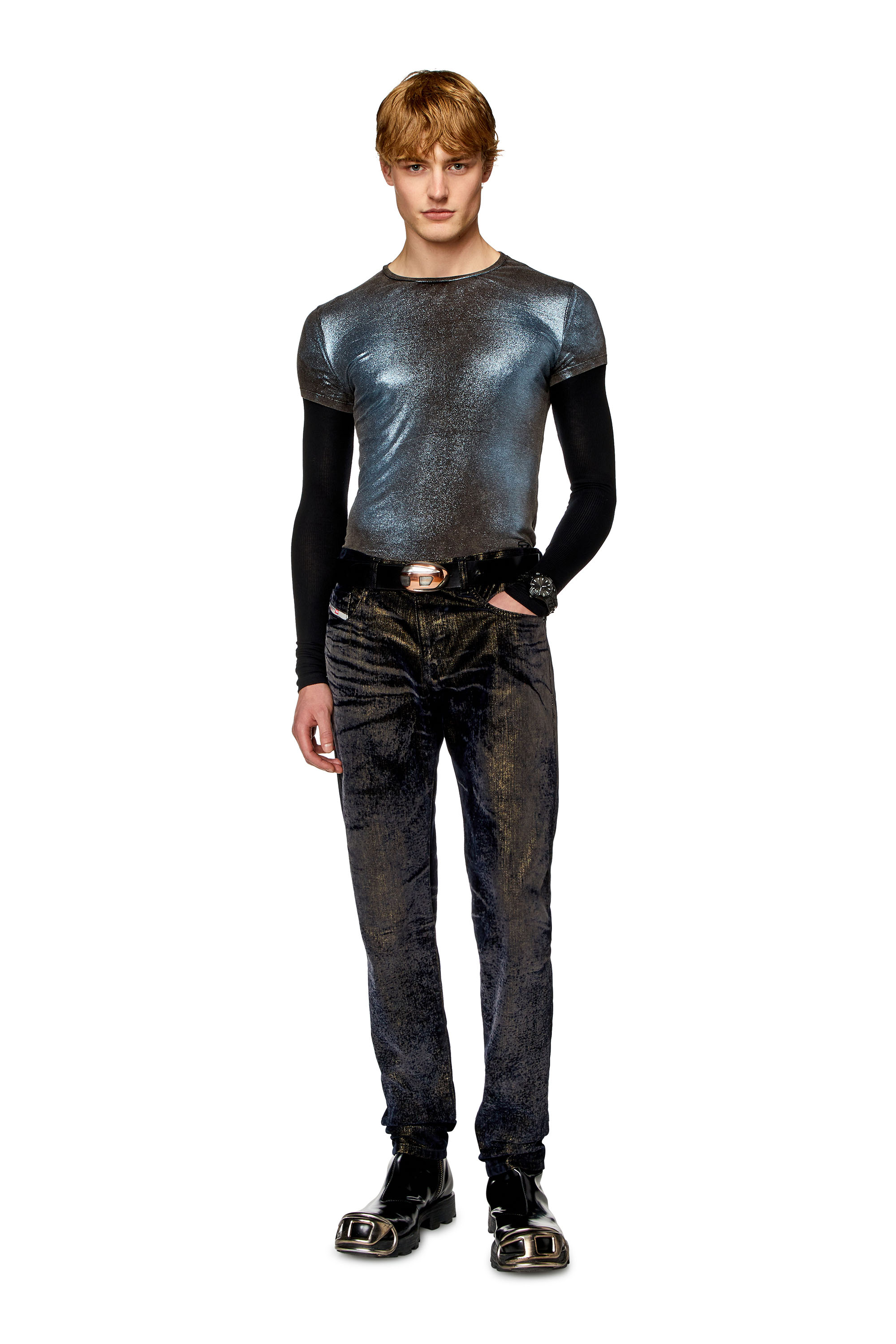 Diesel - Male's Slim Jeans 2019 D-Strukt 09I49, Black/Dark Grey - 4