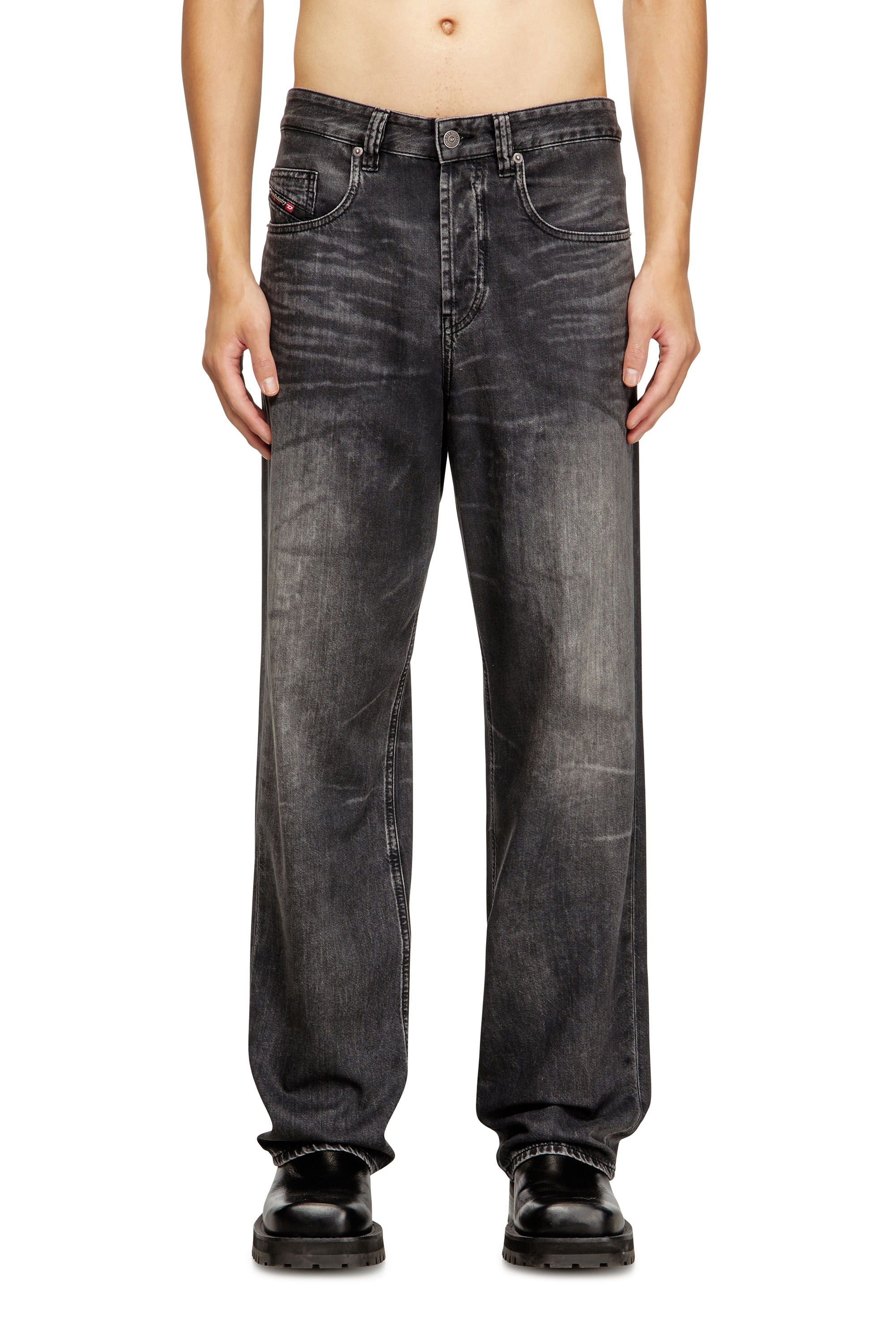 Diesel - Relaxed Jeans 2001 D-Macro 0CEBC Homme, Noir/Gris foncé - Image 2