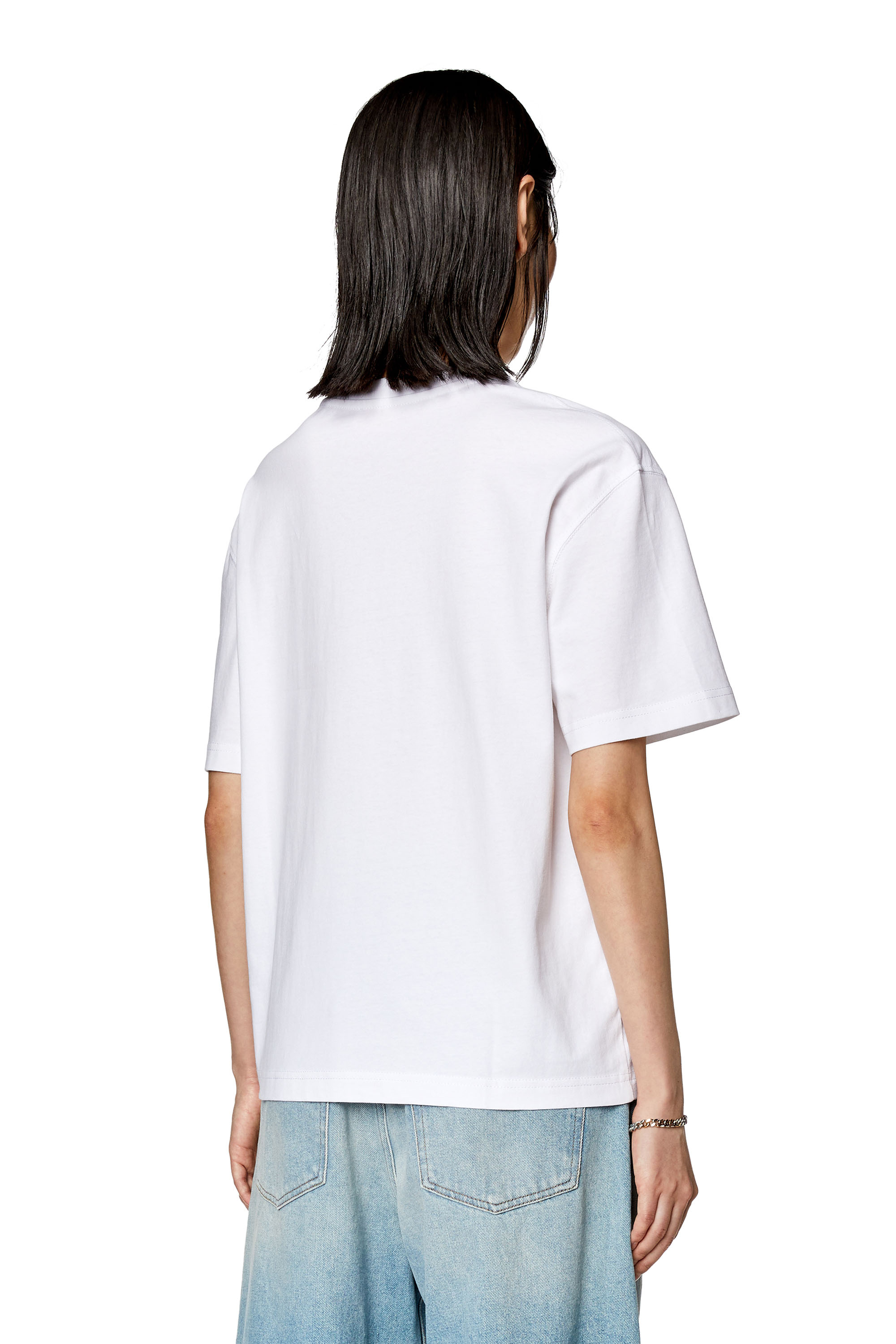 Women's T-shirt with diesel logo patch | White | Diesel