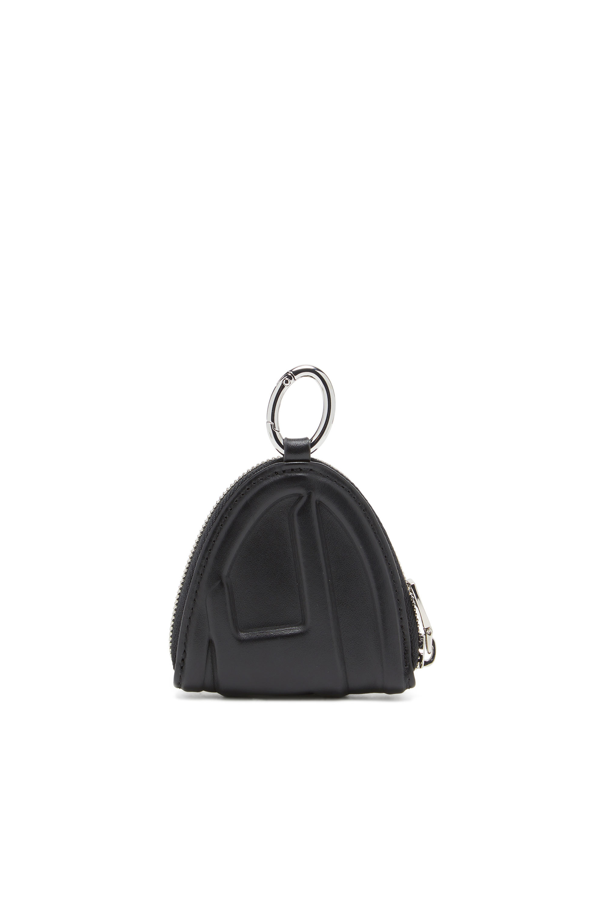 Women's Leather coin purse with embossed logo | Black | Diesel