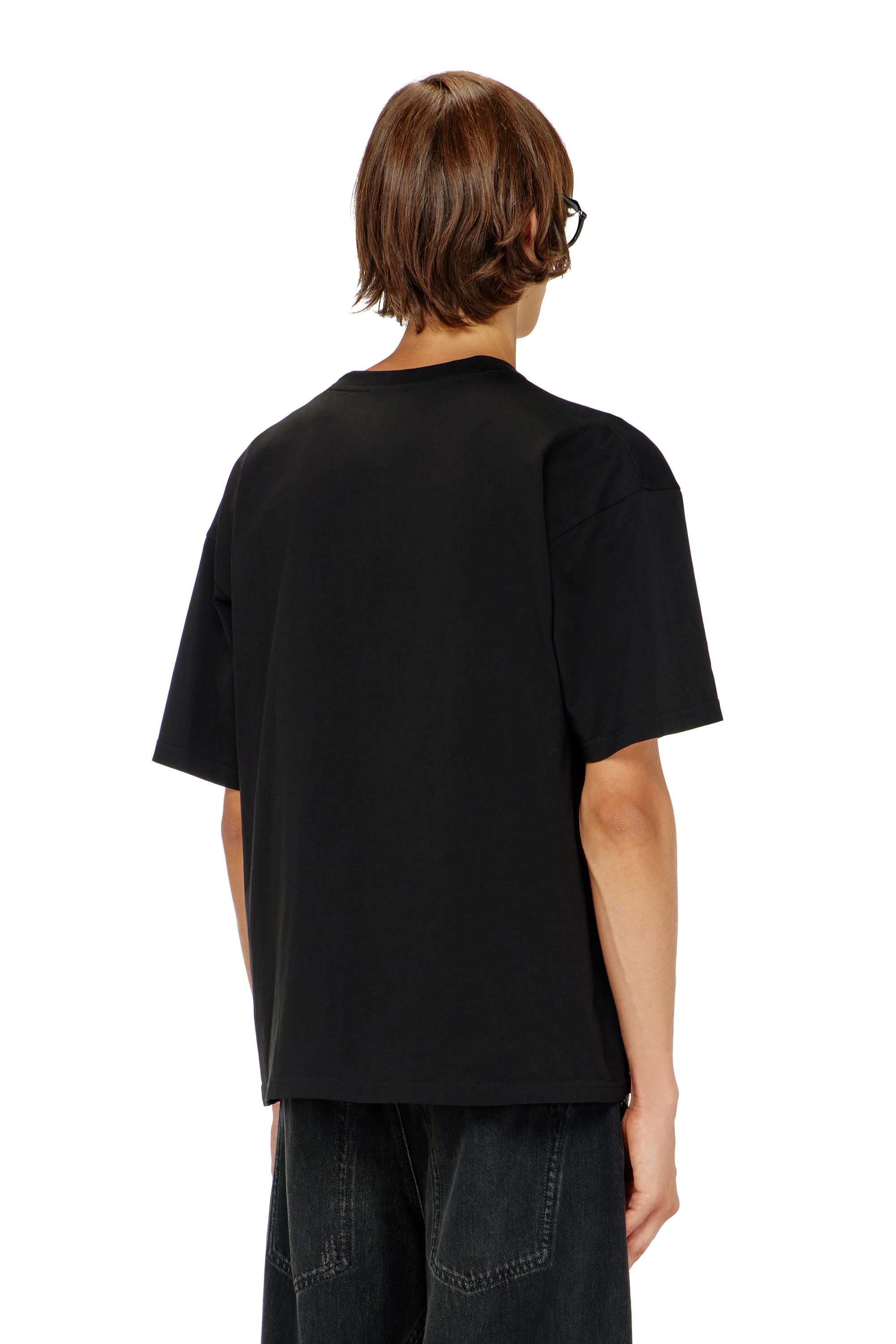 Diesel - T-BOXT-DCO, Camiseta de algod&oacute;n relajada con bordado Oval D Hombre in Negro - 4