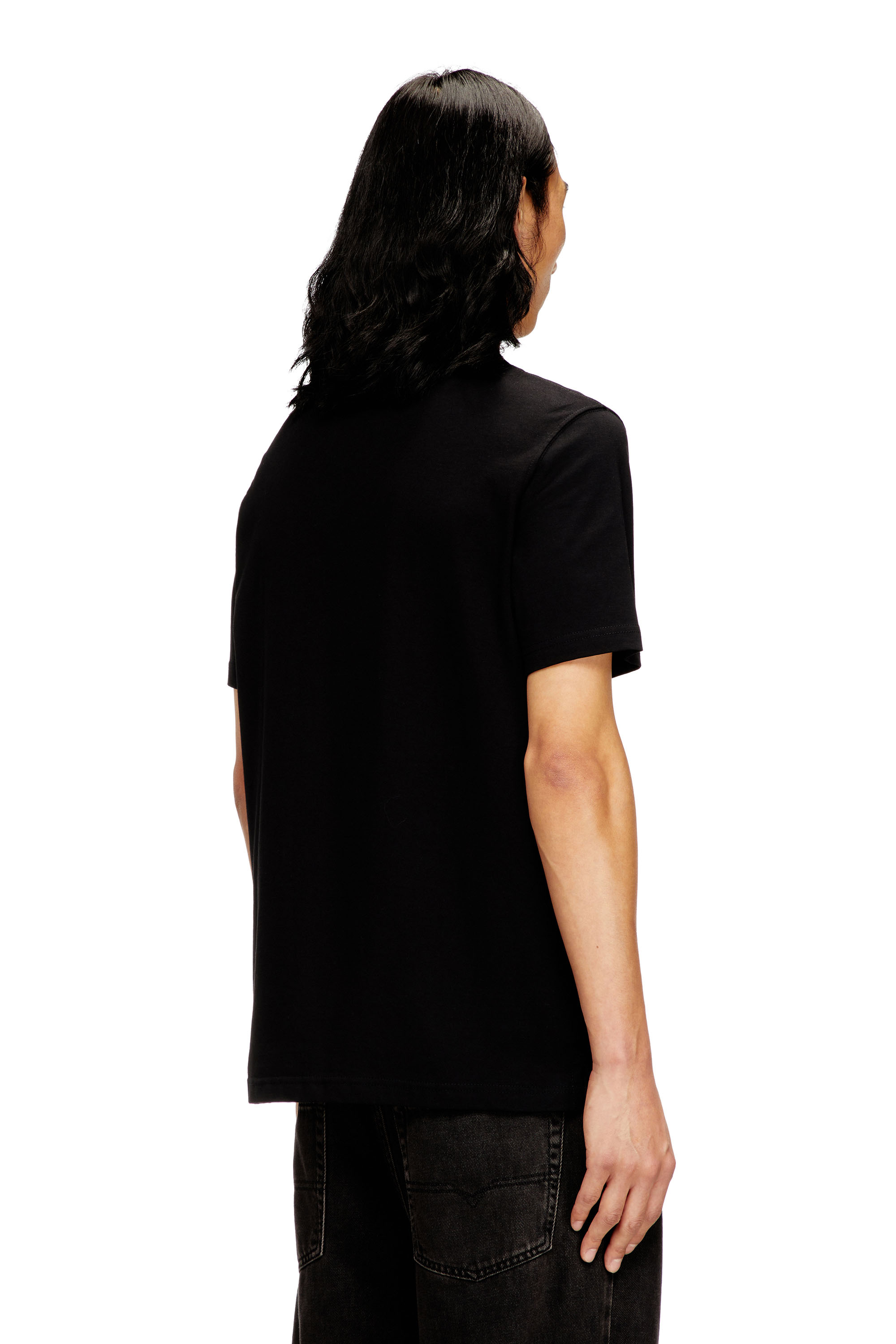 Diesel - T-ADJUST-OD, Camiseta con Oval D metálico Hombre in Negro - 4