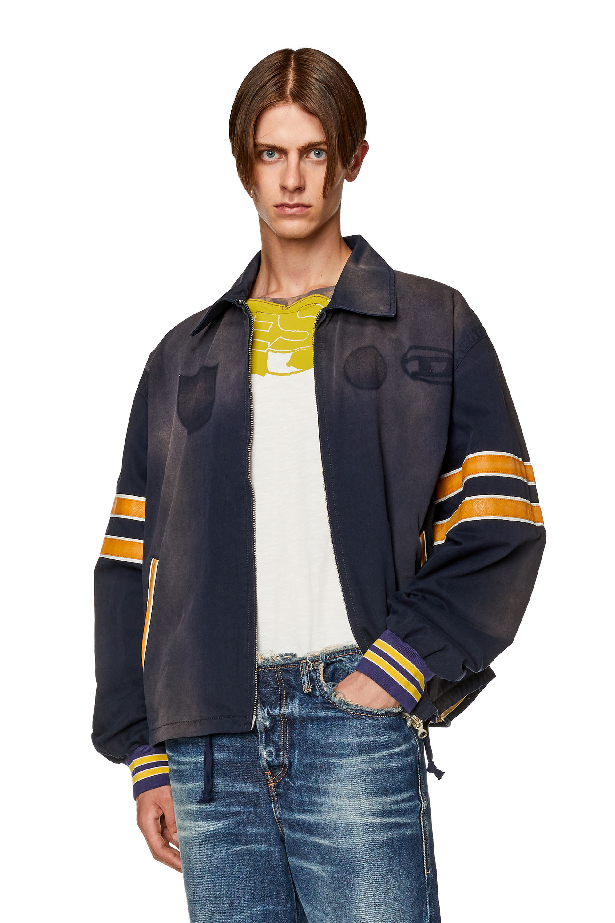 CaleカルSTRIPE SHIRT JACKET CaleカルSTRIPE SHIRT JACKET Furrow Stripe Button-Front Shirt