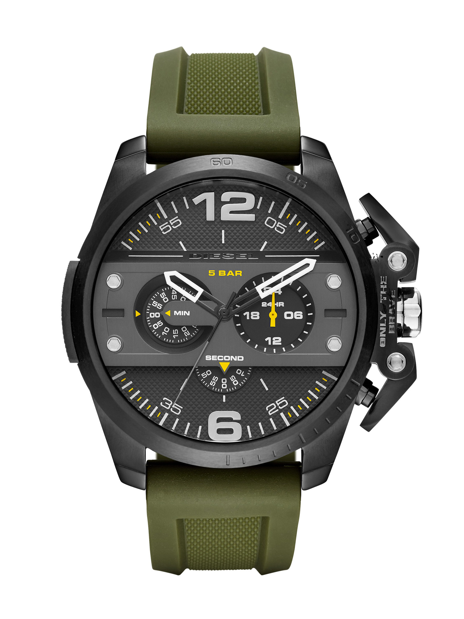 Diesel - DZ4391, Man's Olive watch with silicon strap, 55 mm in Green - 1