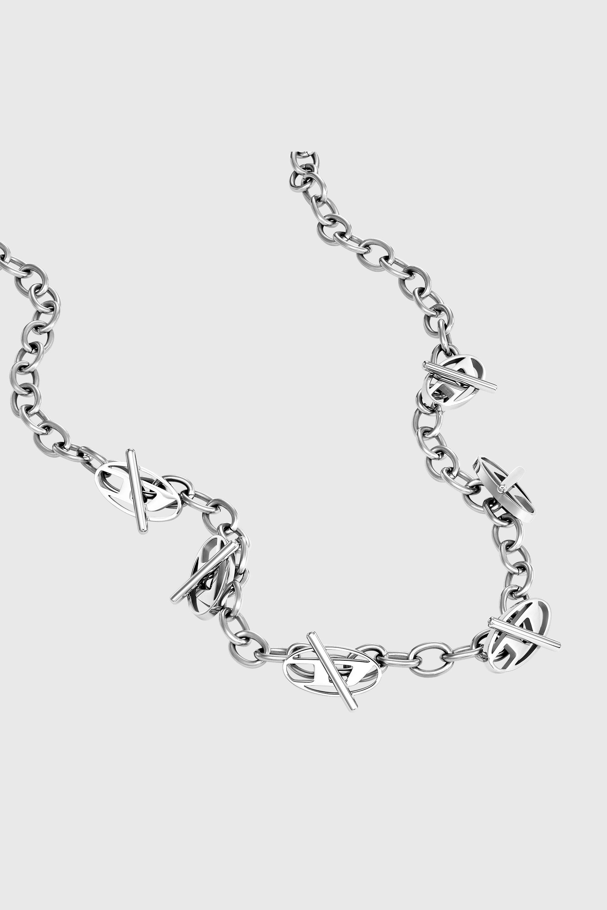 Women's Oval D Logo Chain Necklace | Silver | Diesel {{Country}}