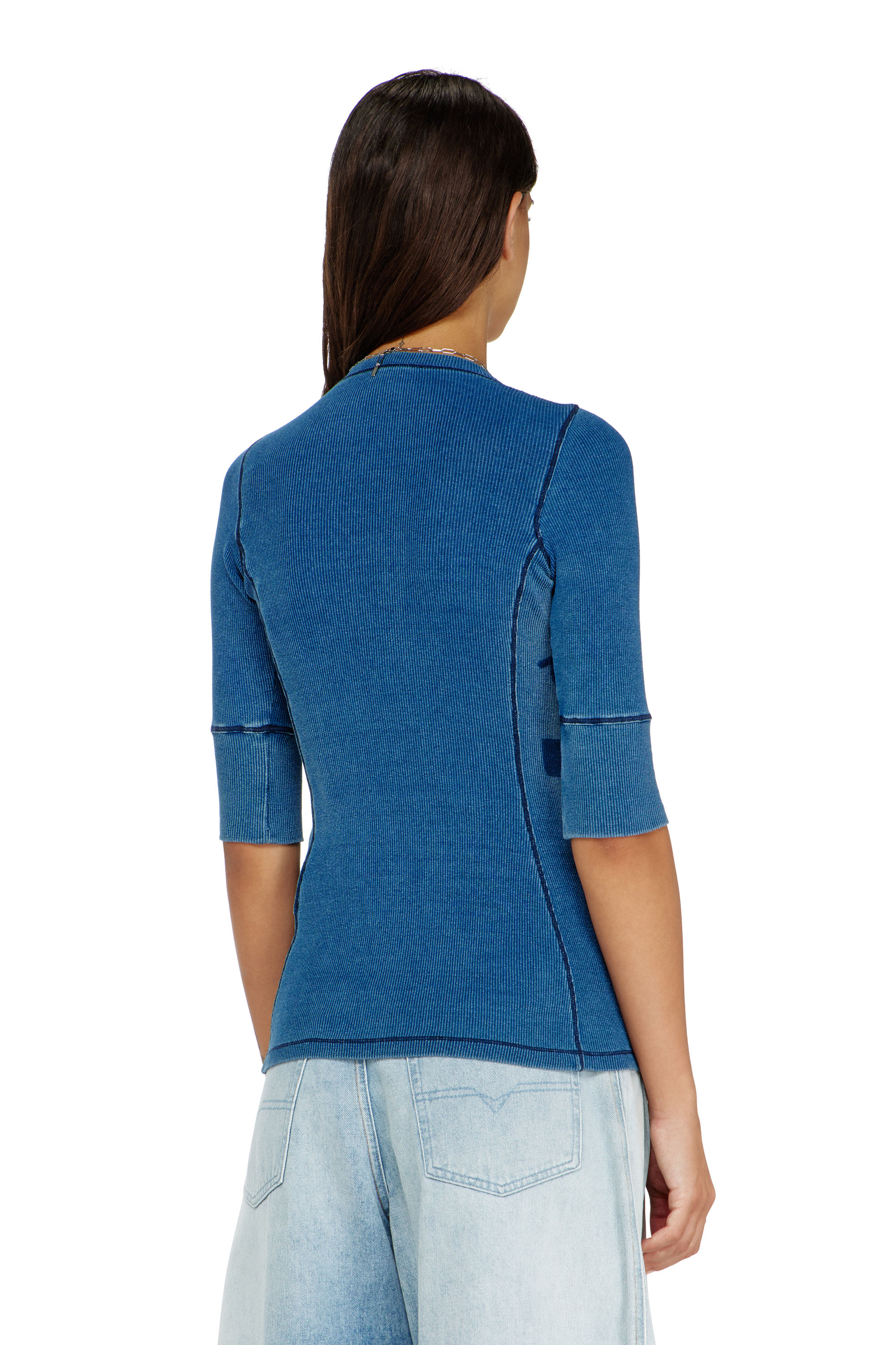 Diesel - T-EREME, Female's Henley top with shadow-patch effects in null - 4