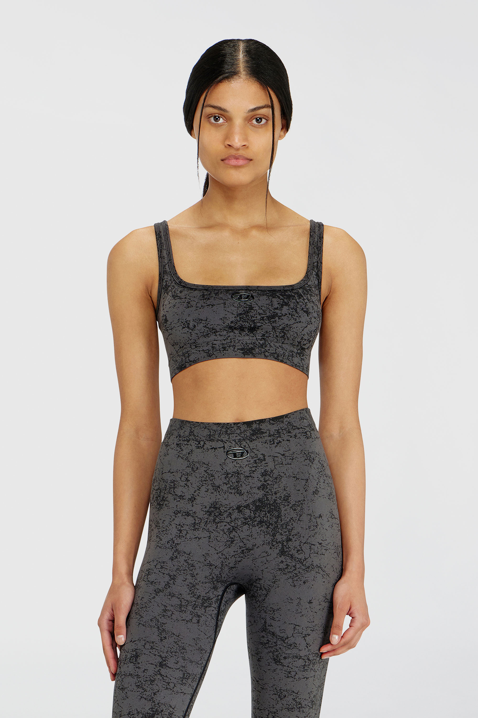 Diesel - HELLA-UTLT, Top deportivo con estampado utility Mujer in Gris - 1