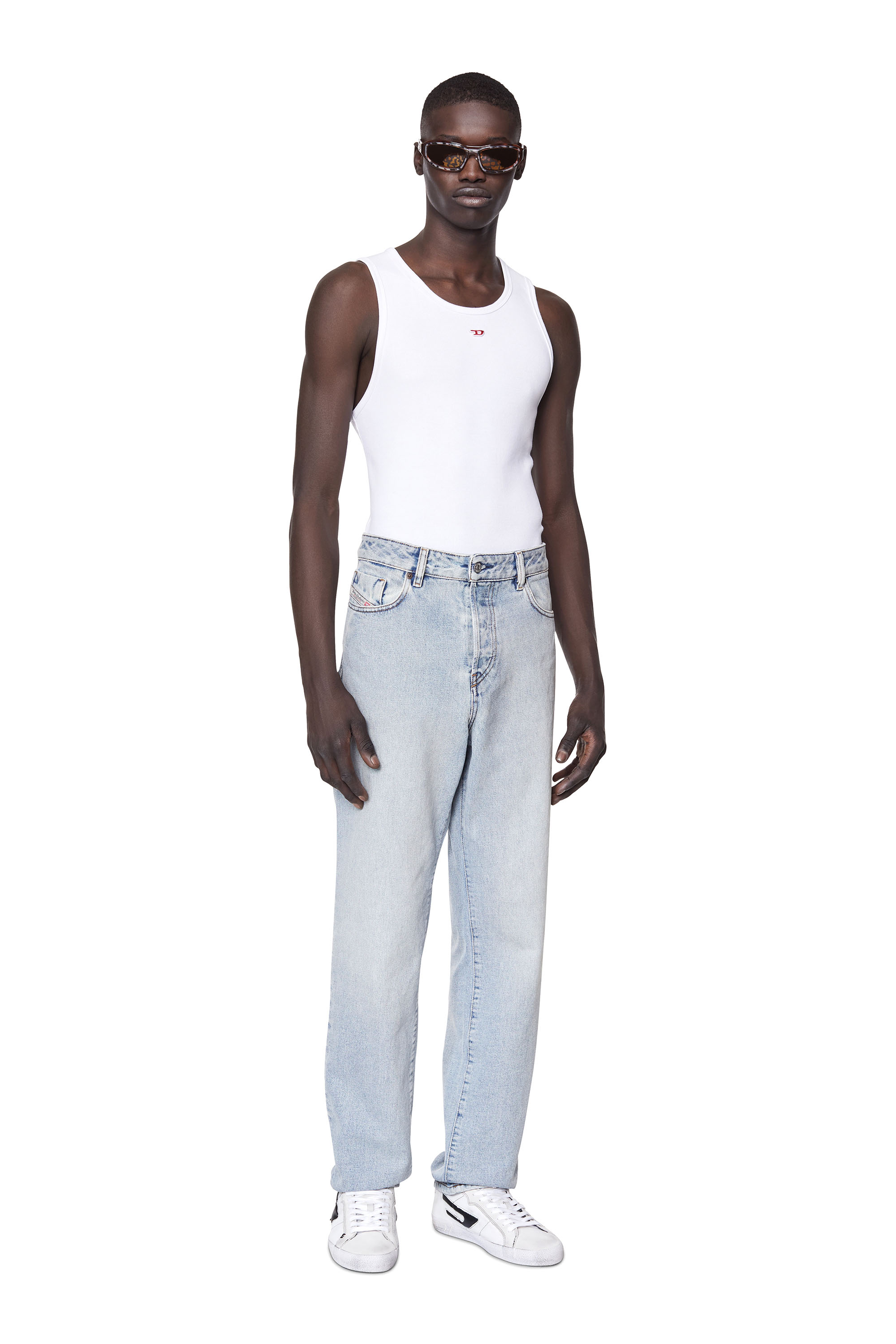 Diesel - S-LEROJI MID, Man's S-Leroji Mid - High-top leather sneakers with D logo in White - 8