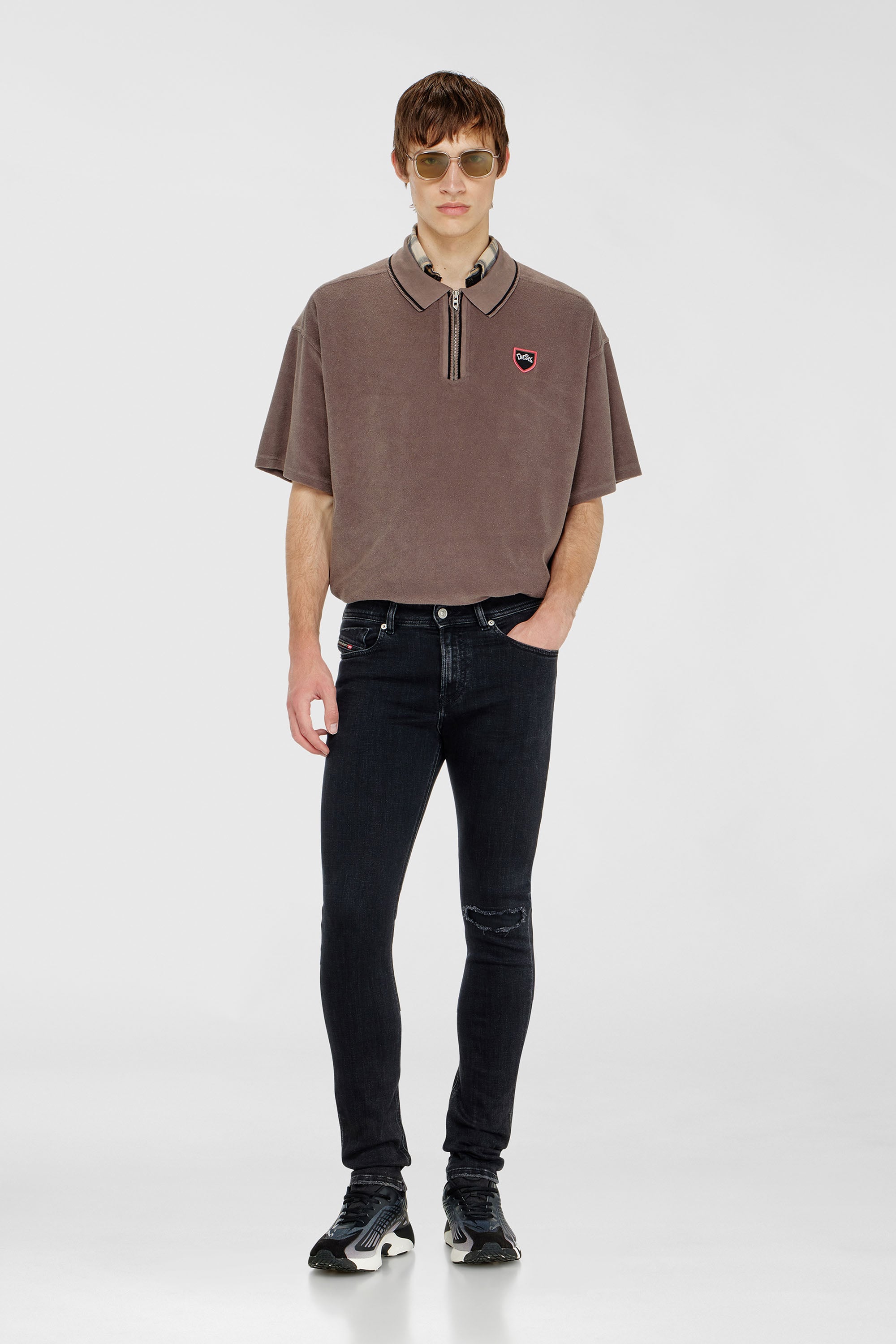 Diesel - Man's Skinny Jeans 1979 Sleenker 09P74, Black/Dark grey - 1