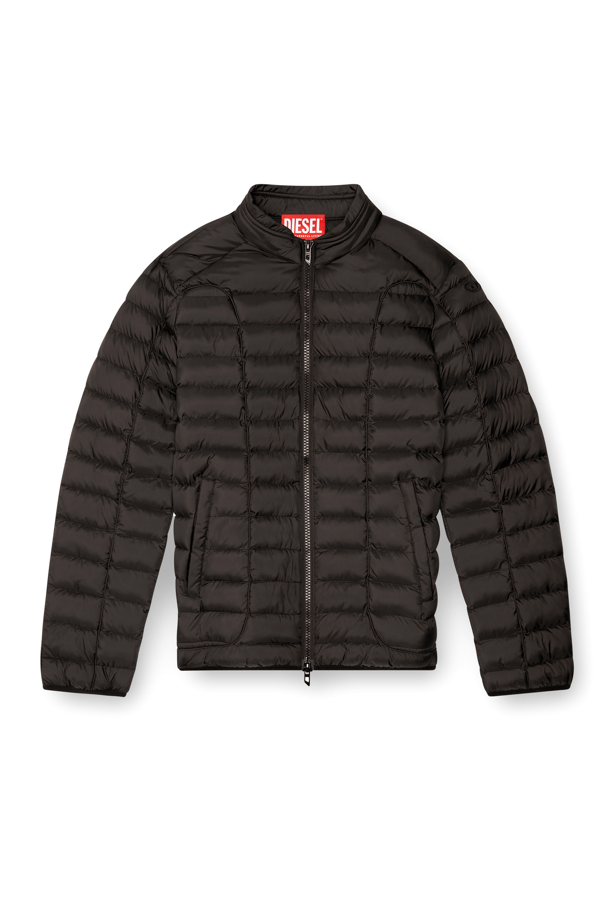 Diesel - W-PILOT, Chaqueta puffer en nailon ligero Hombre in Negro - 2