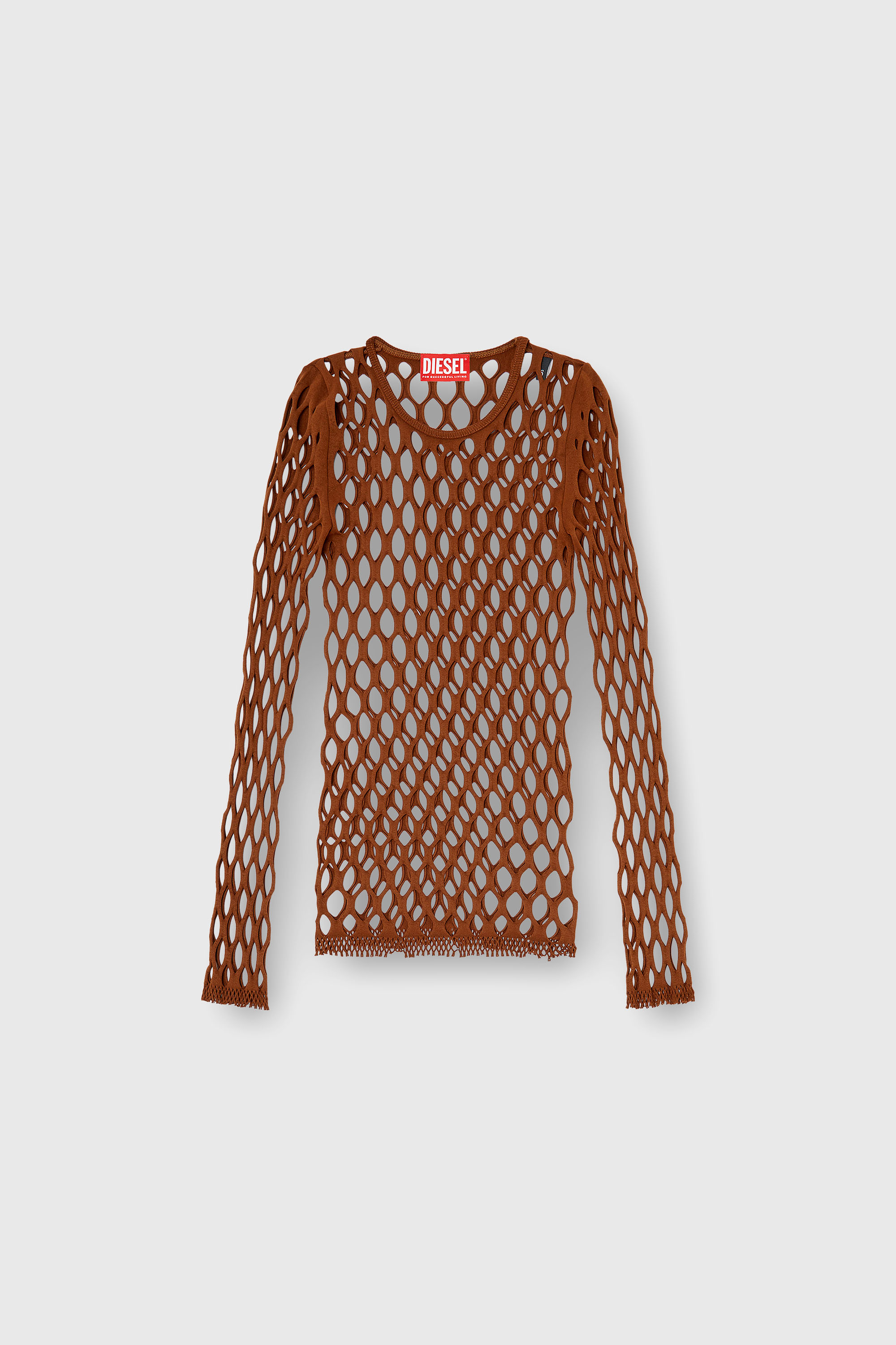Diesel - M-ZANDA, Top en maille stretch Femme in Marron - 2