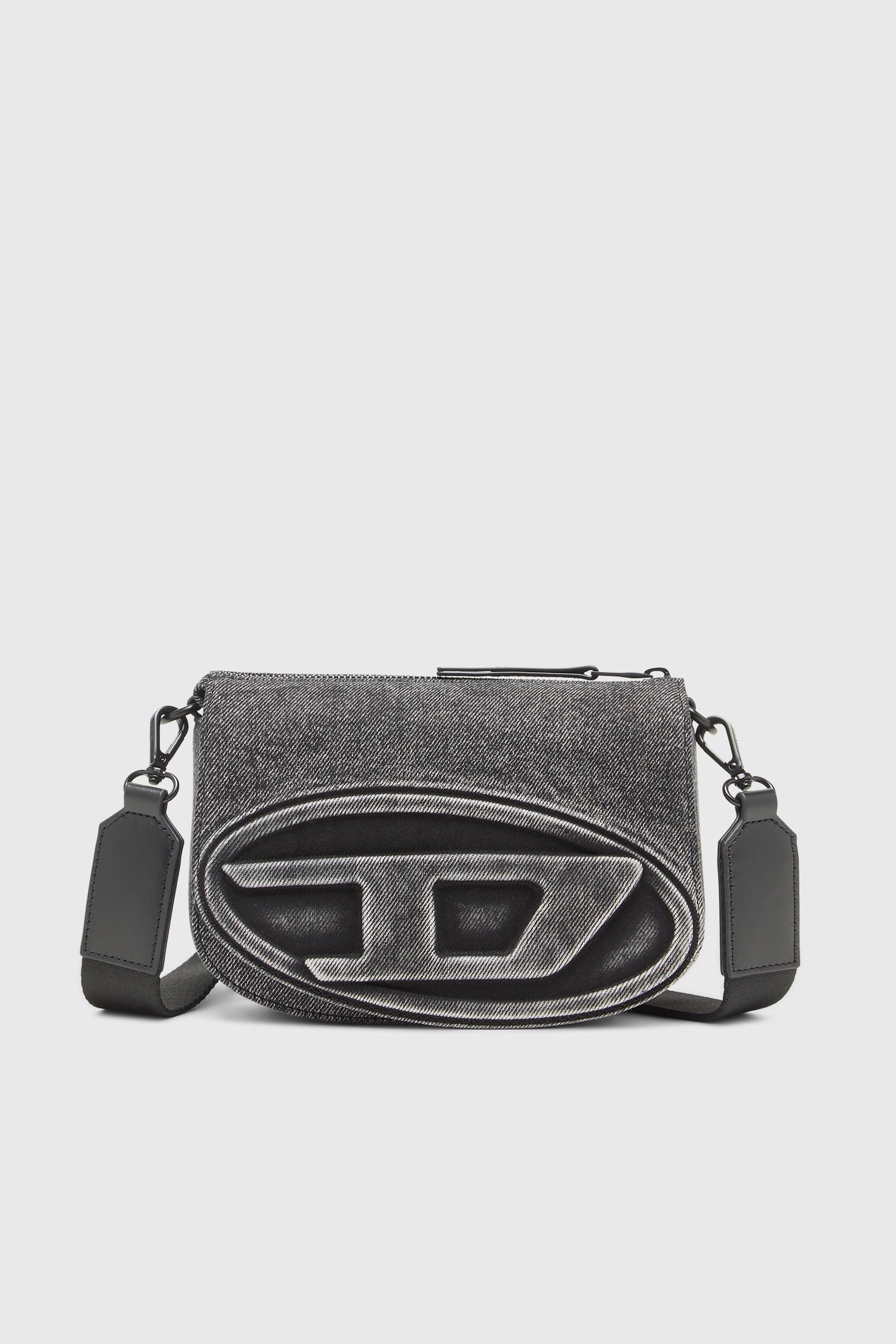 Diesel - 1DR CAMERA BAG, 1DR-Sac camera en denim d&eacute;lav&eacute; Mixte in Gris - 1