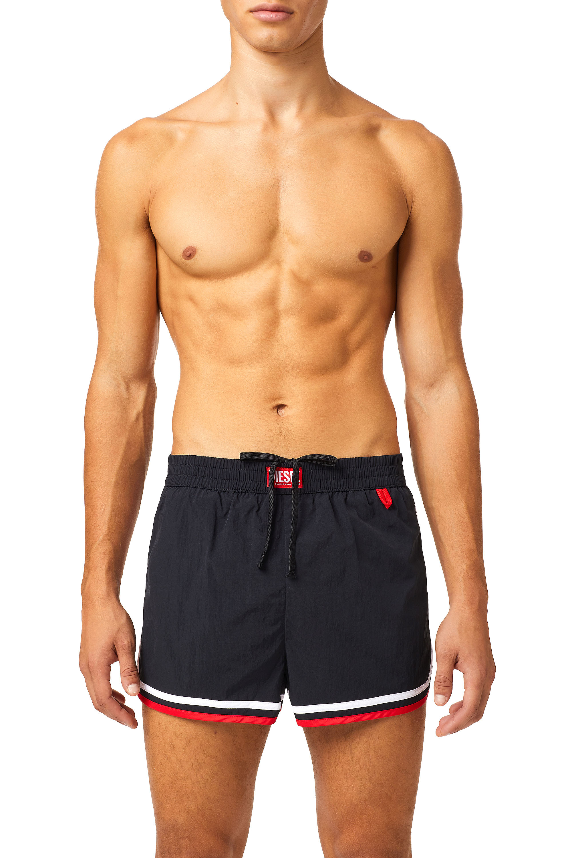 Diesel - BMBX-REEF-30, Man's Swim shorts with double trims in Black - 1