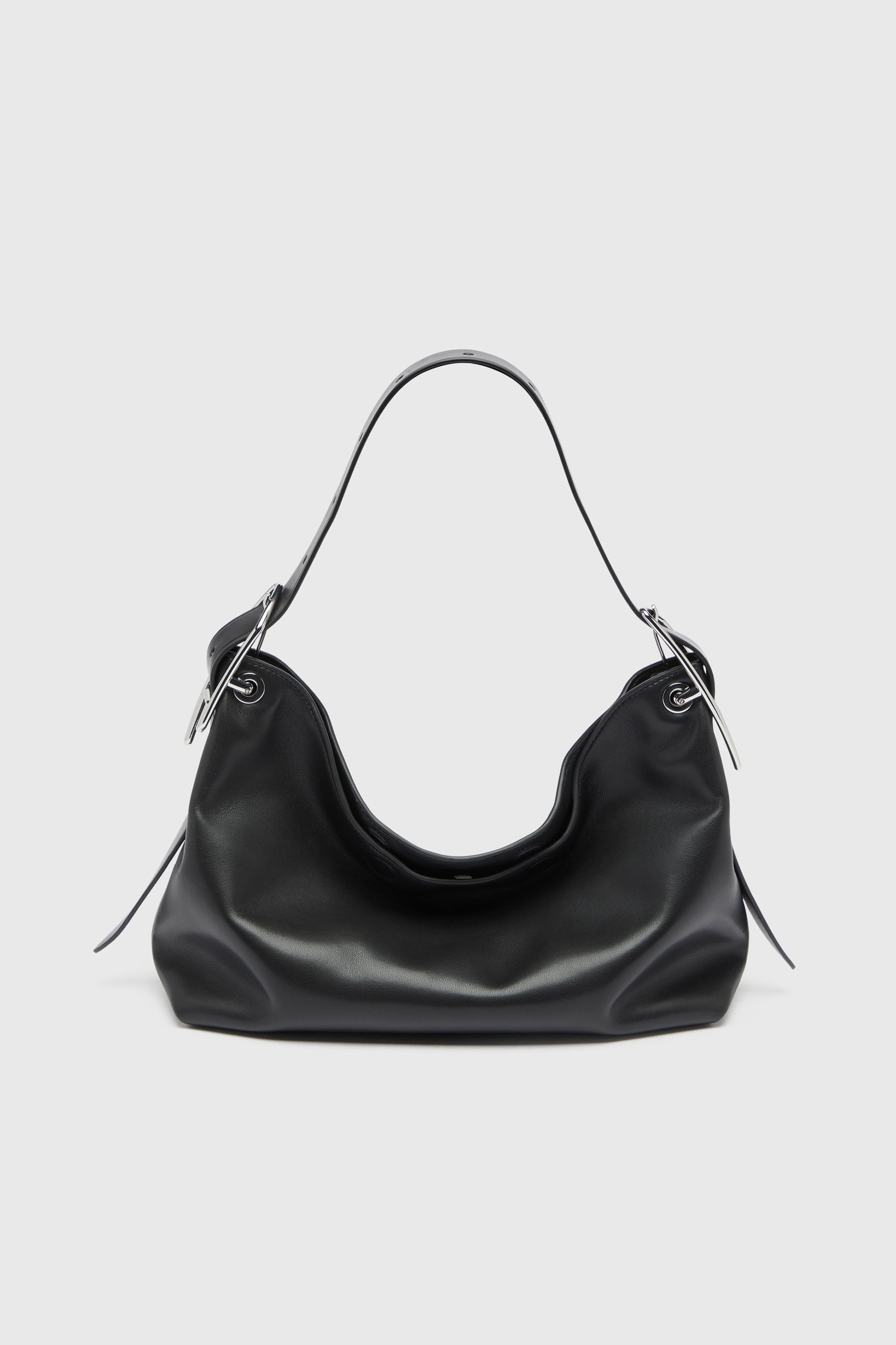 Diesel - D-LINE HOBO S, D-Line-Bolso de hombro en cuero Mujer in Negro - 2