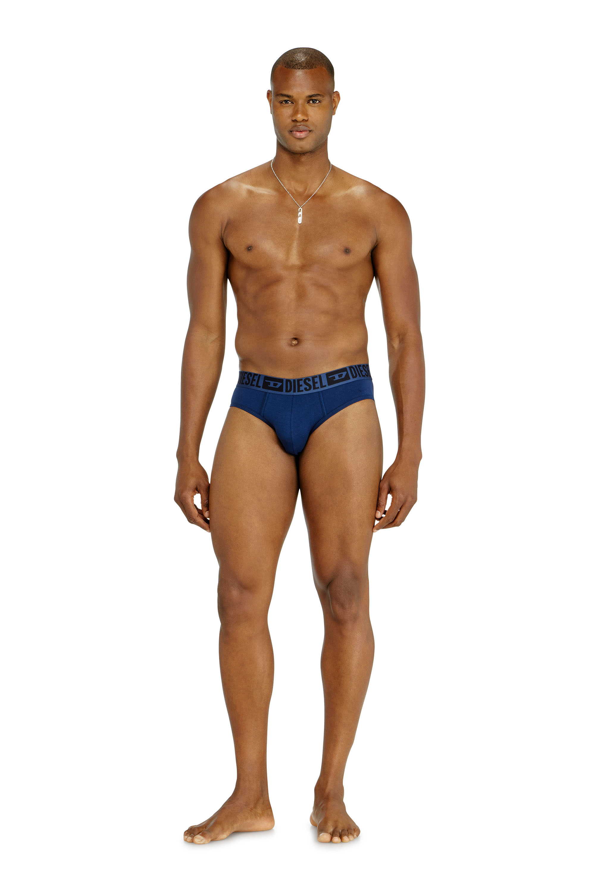 Diesel - UMBR-ANDRETHREEPACK, Male's 3-pack briefs in stretch cotton in Black/Blue - 2