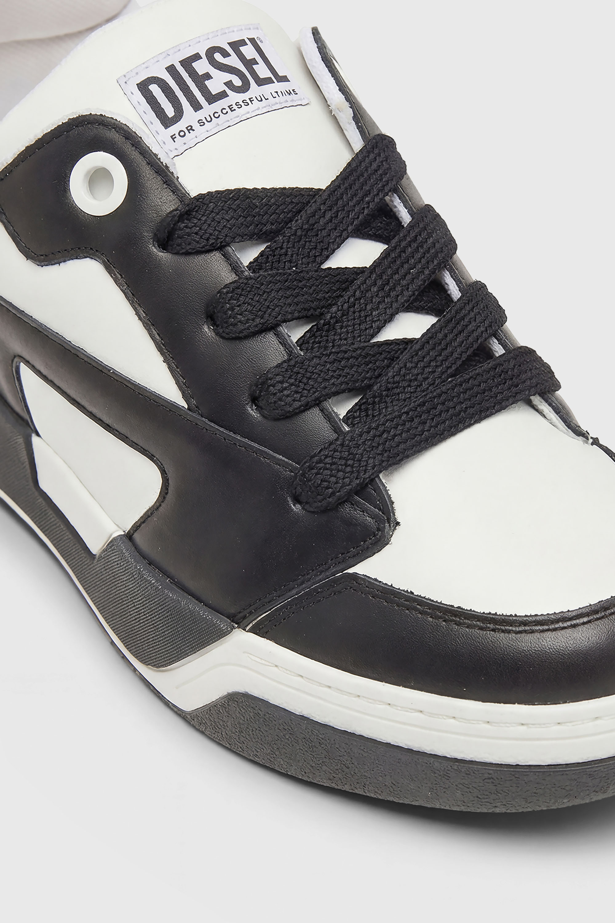 Diesel - S-D-OLLIE LOW, D-Ollie -Zapatillas en cuero de bloques de color Hombre in Blanco - 6