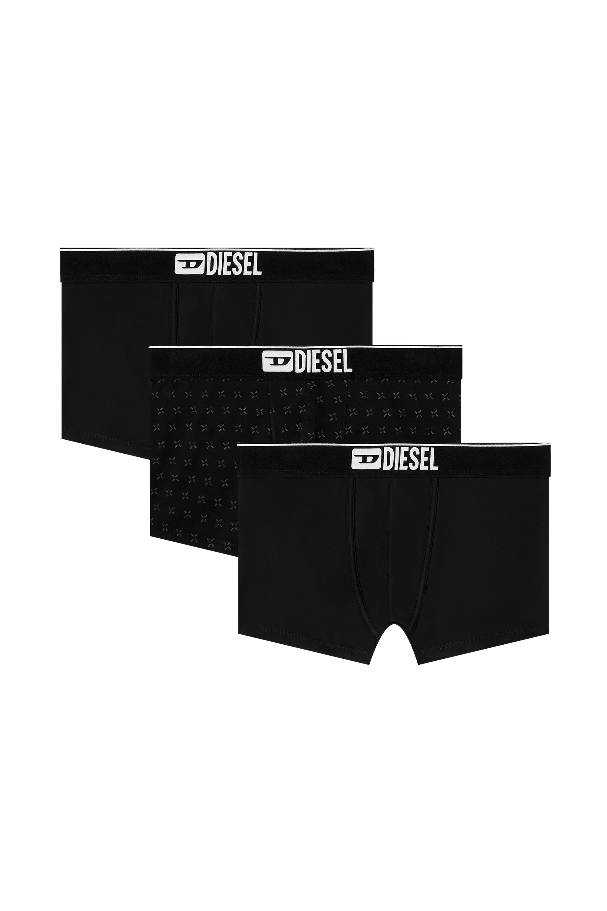 Diesel - DAMIEN-D-BOX-3PACK, Paquete de 3 bóxers de algodón elástico jacquard Hombre in Negro - 4