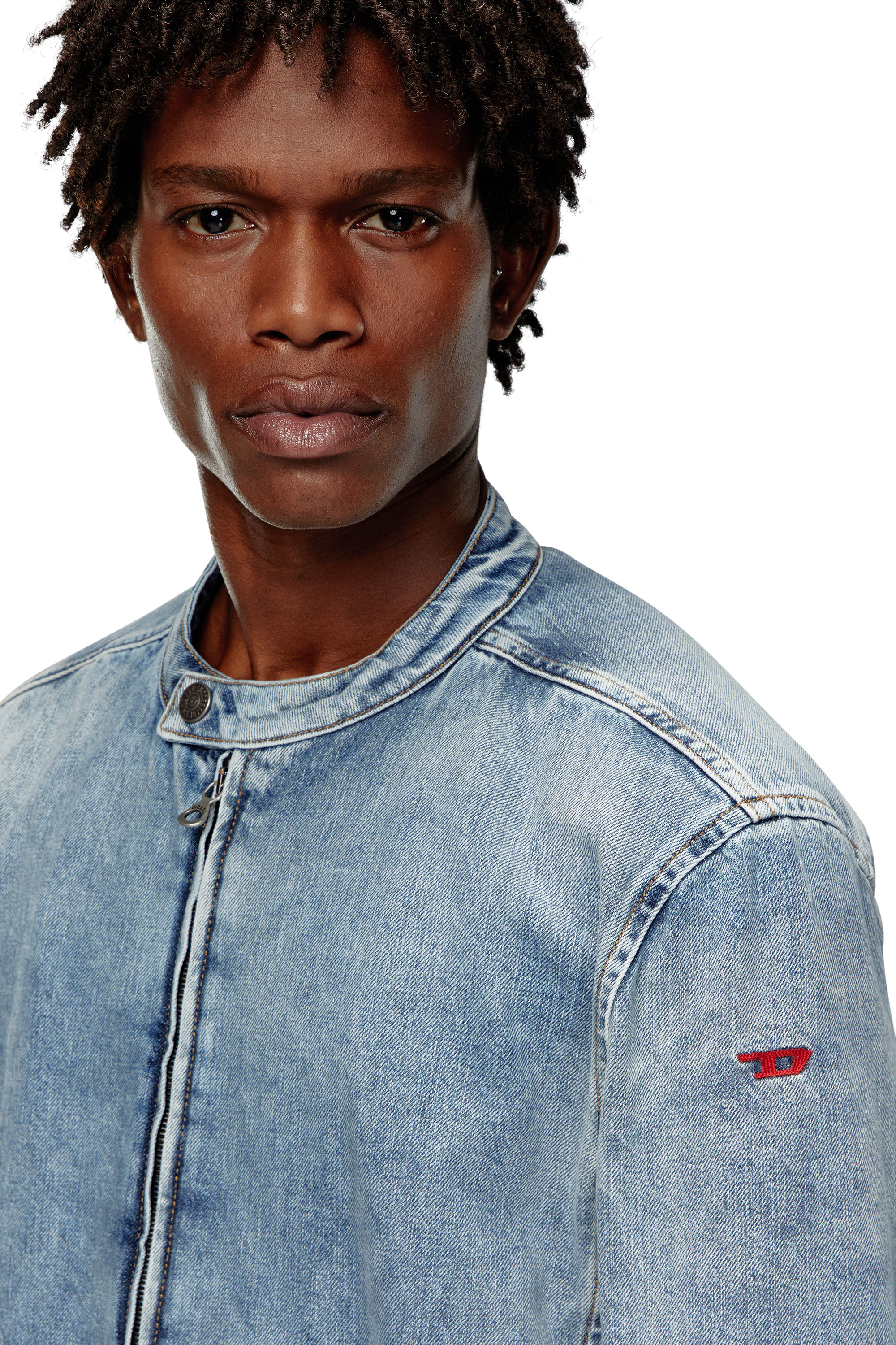 Men's Zipped racer jacket in Denim | Blue | Diesel