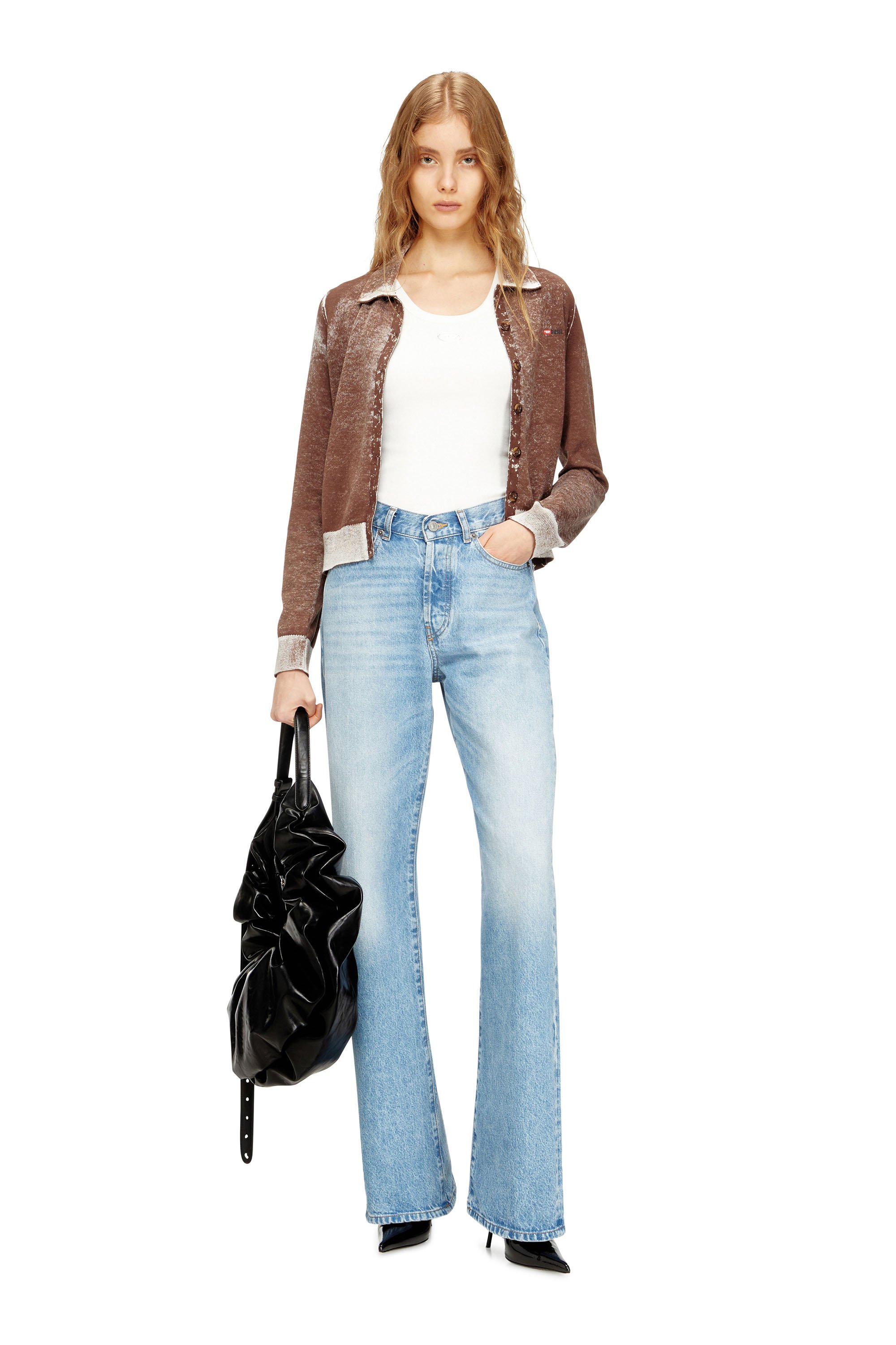 Diesel - T-ANKI-OD, Camiseta de tirantes ajustada y acanalada con Óvalo D metálico Mujer in Blanco - 2