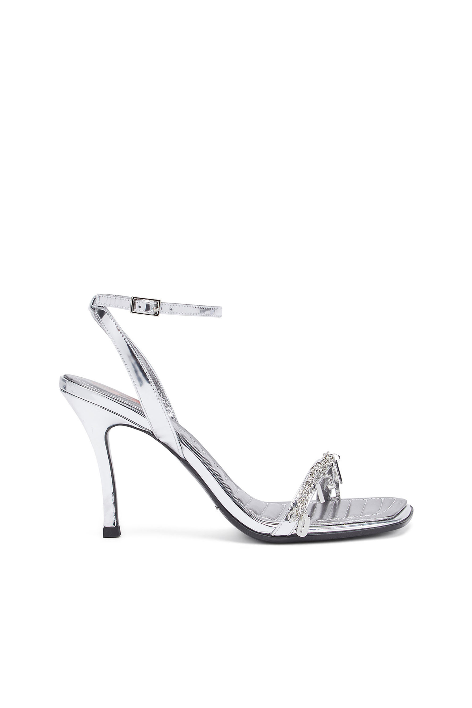 Diesel - D-VINA SDL, Female's D-Vina-Strappy sandals in metallic leather in Silver - 1