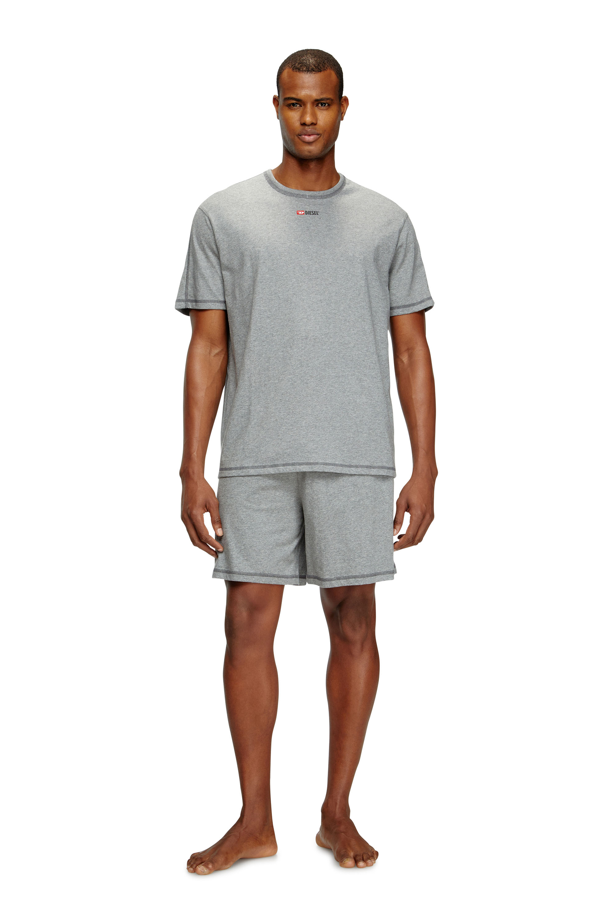 Diesel - SET-ADAM-D-CORE, Male's Short Pajamas set in cotton jersey in Grey - 3
