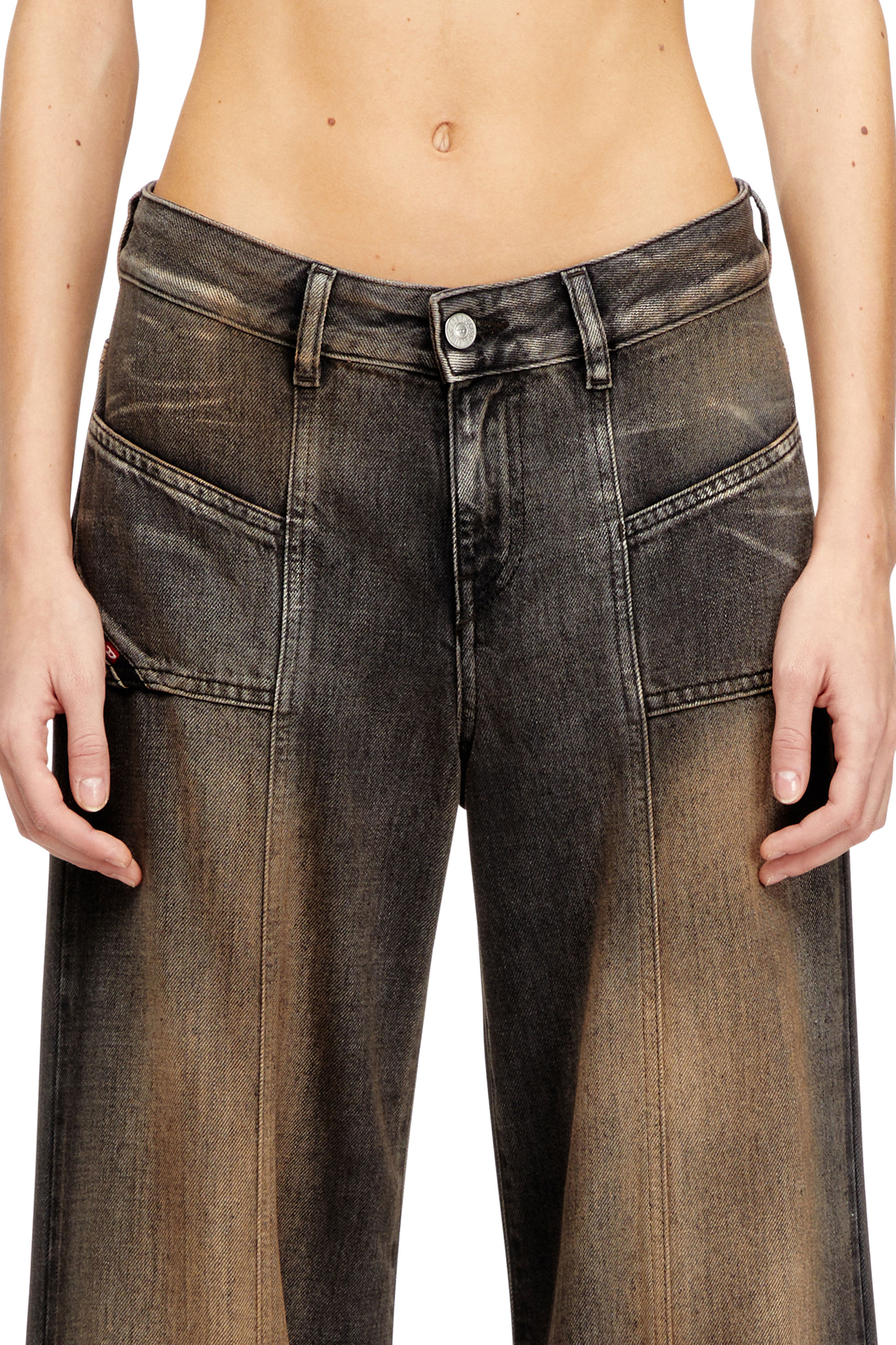 Women's Flare Jeans | Black/Dark grey | Diesel D-Akii