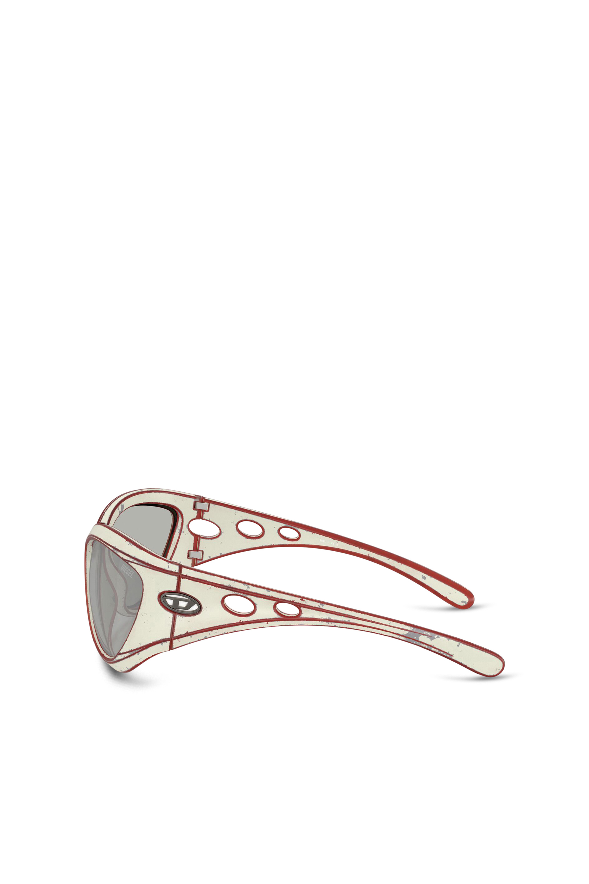 Diesel - 0DL3007U, Unisex's Cat-eye style sunglasses in White/Grey - 3