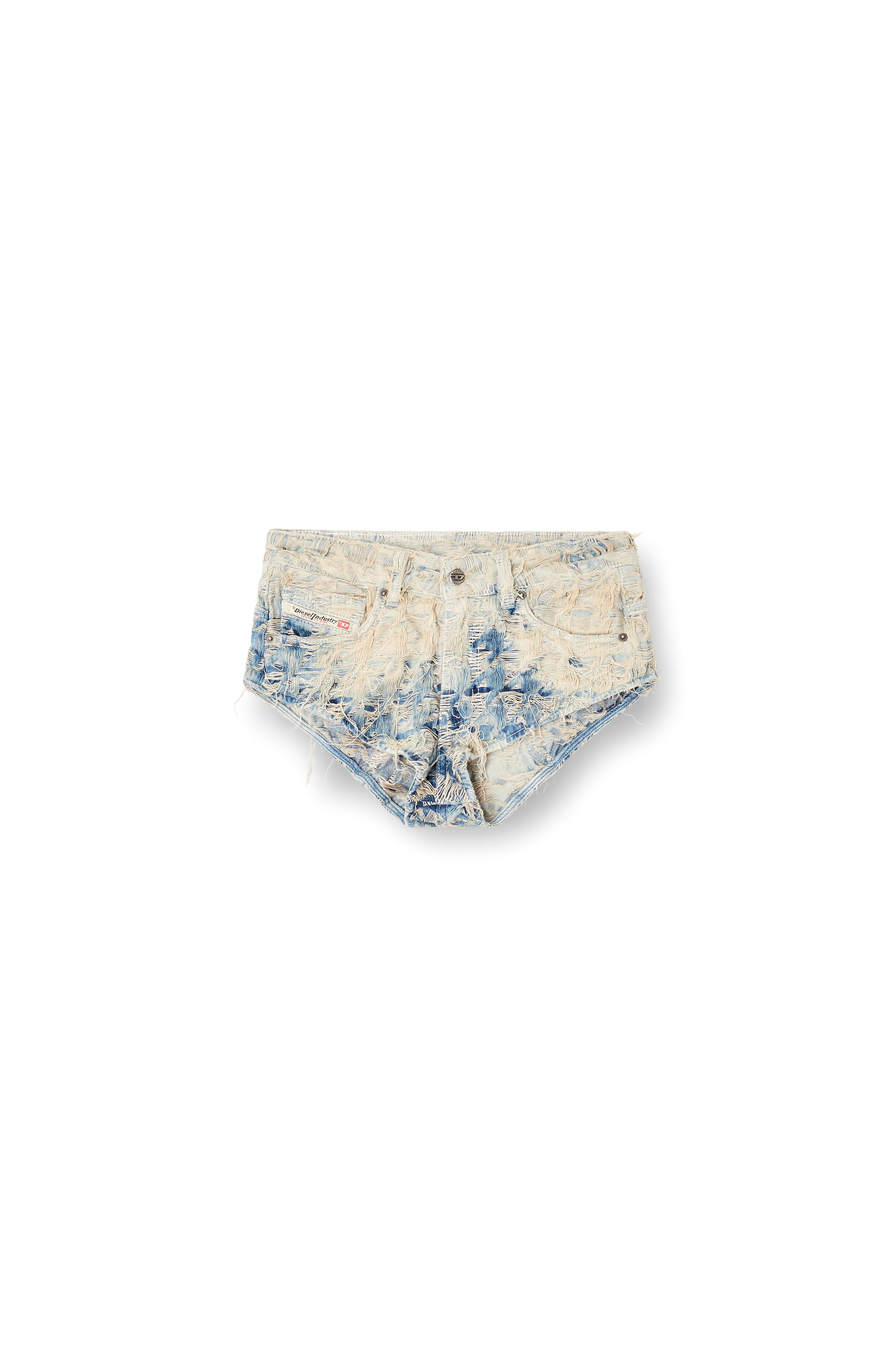 Diesel - DE-JIZZ-FSH1, Short en denim tissé pied-de-poule Femme in Bleu - 3