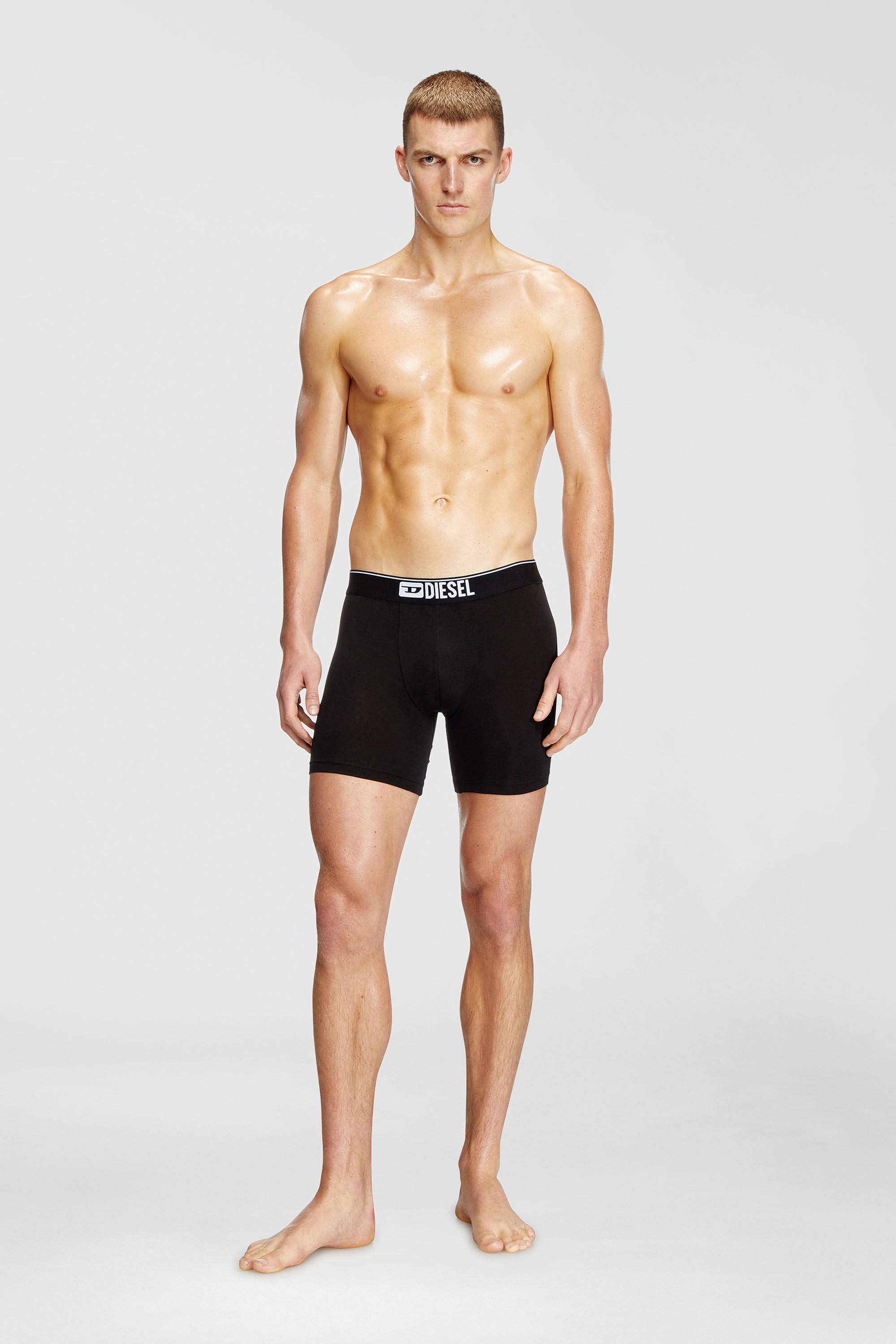 Diesel - MAX-3PACK, Male's Three-pack stretch cotton boxer briefs in Black - 2