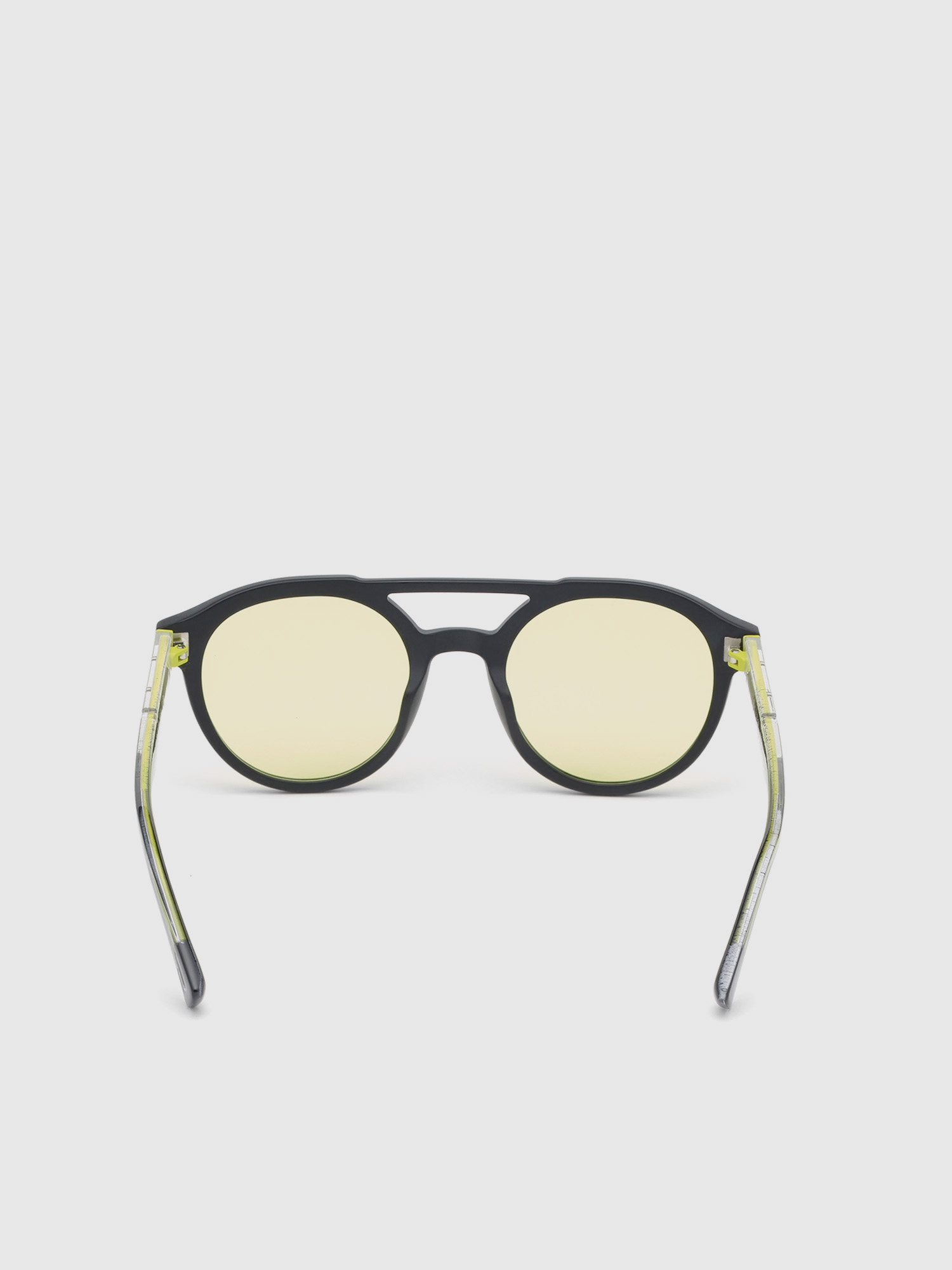 Diesel - DL0280, Unisex's Rounded sunglasses in Black/Yellow - 5