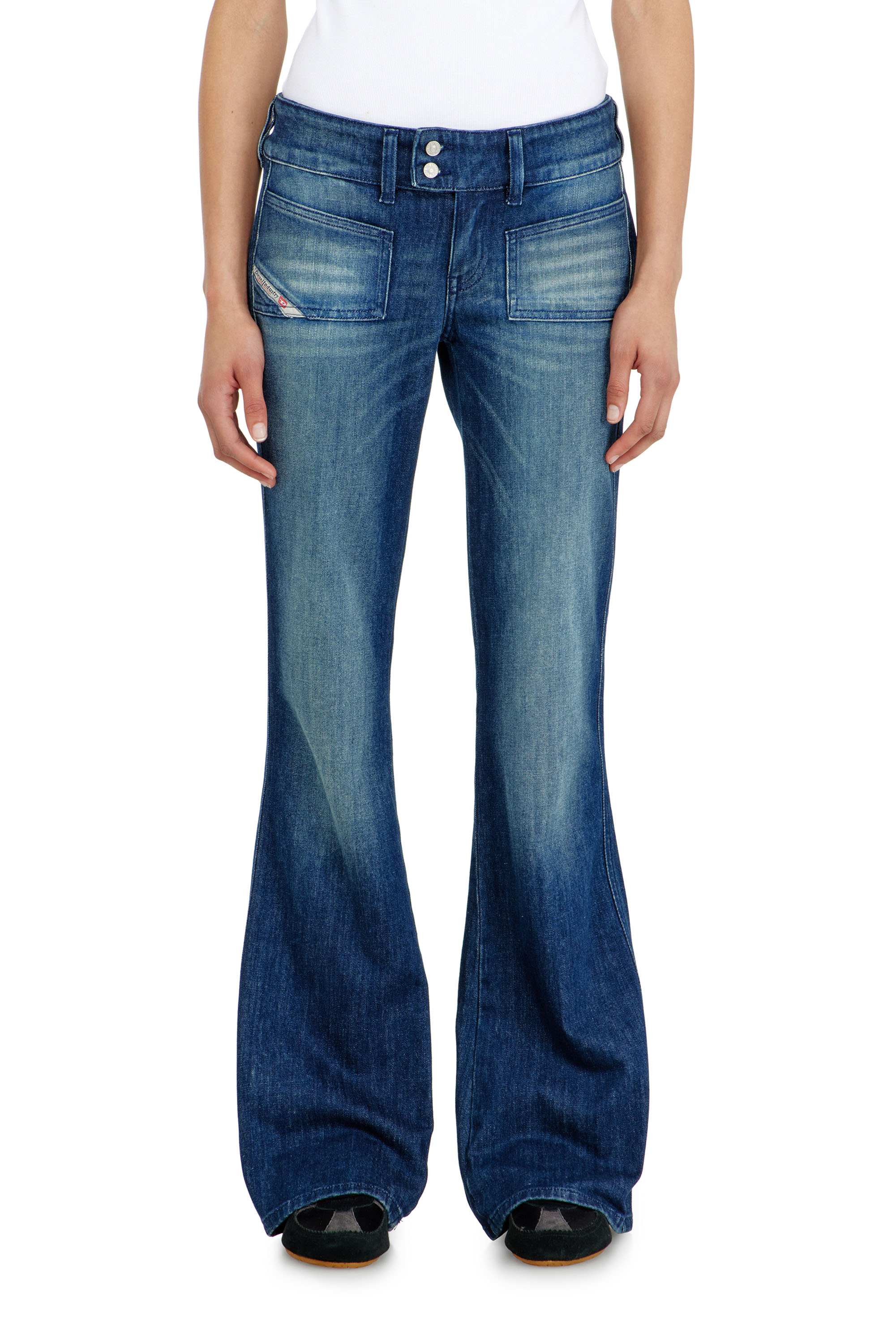 Diesel - Bootcut Jeans D-Hush 0KBBR Mujer, Azul Oscuro - 4