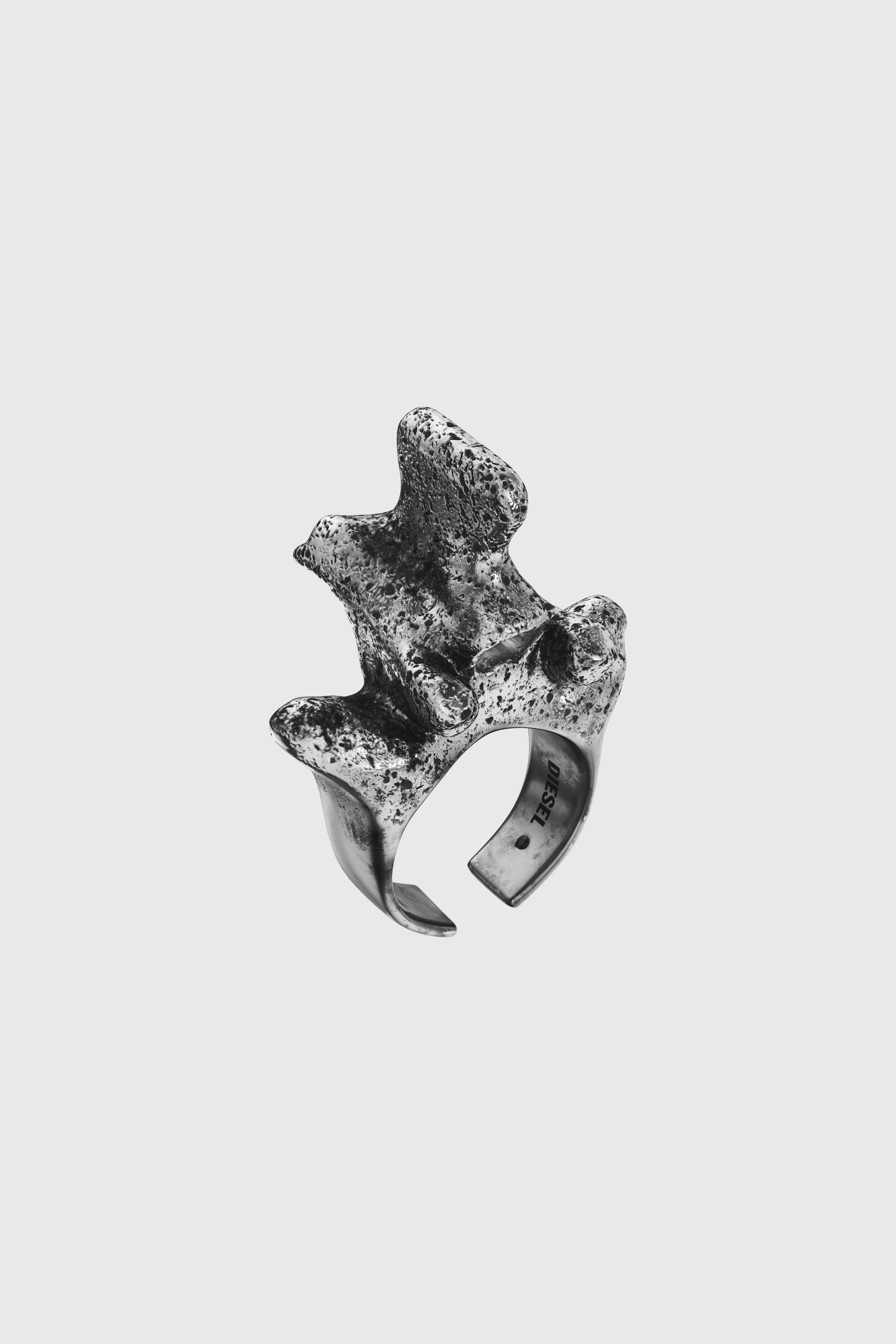 Diesel - DX1708040 JEWELLERY, Unisex's Silver-tone center focal ring in Dark grey - 1