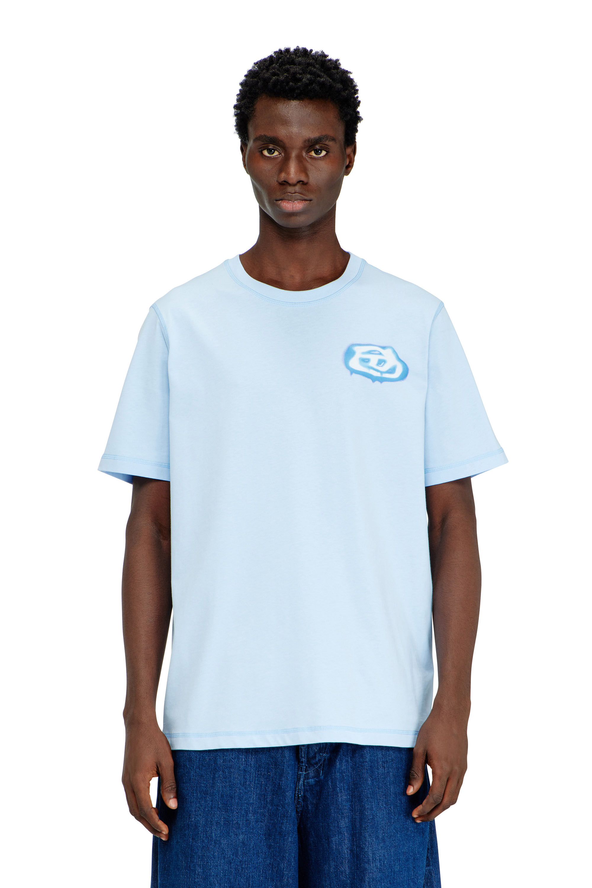 Diesel - T-ADJUST-V7, Male's T-shirt with contrasting stitching in null - 1