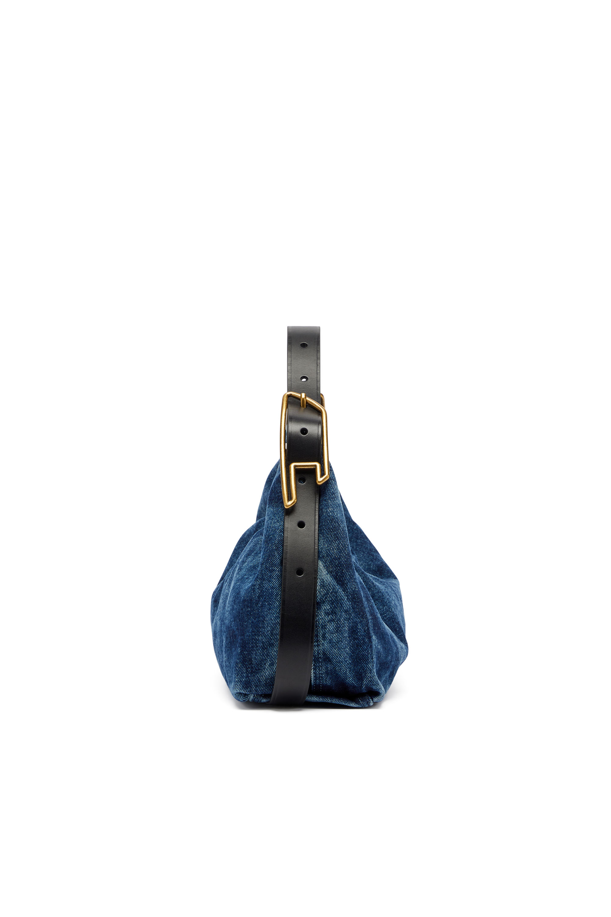 Diesel - D-LINE SHOULDER, D-Line-Bolso de hombro en deim Mujer in Azul marino - 5