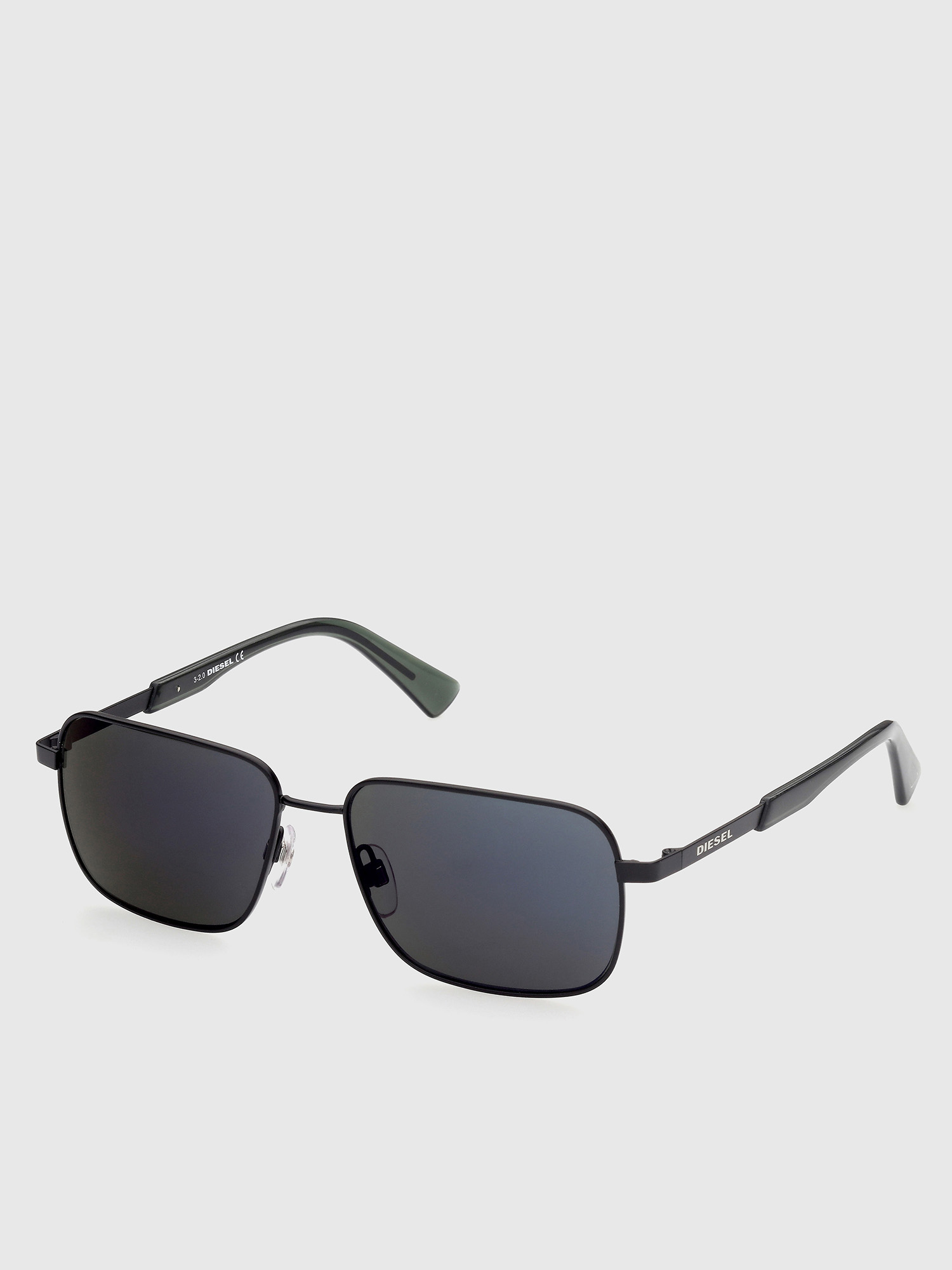 Diesel - DL0354, Man's Rectangular easy to wear metal sunglasses in Black - 2