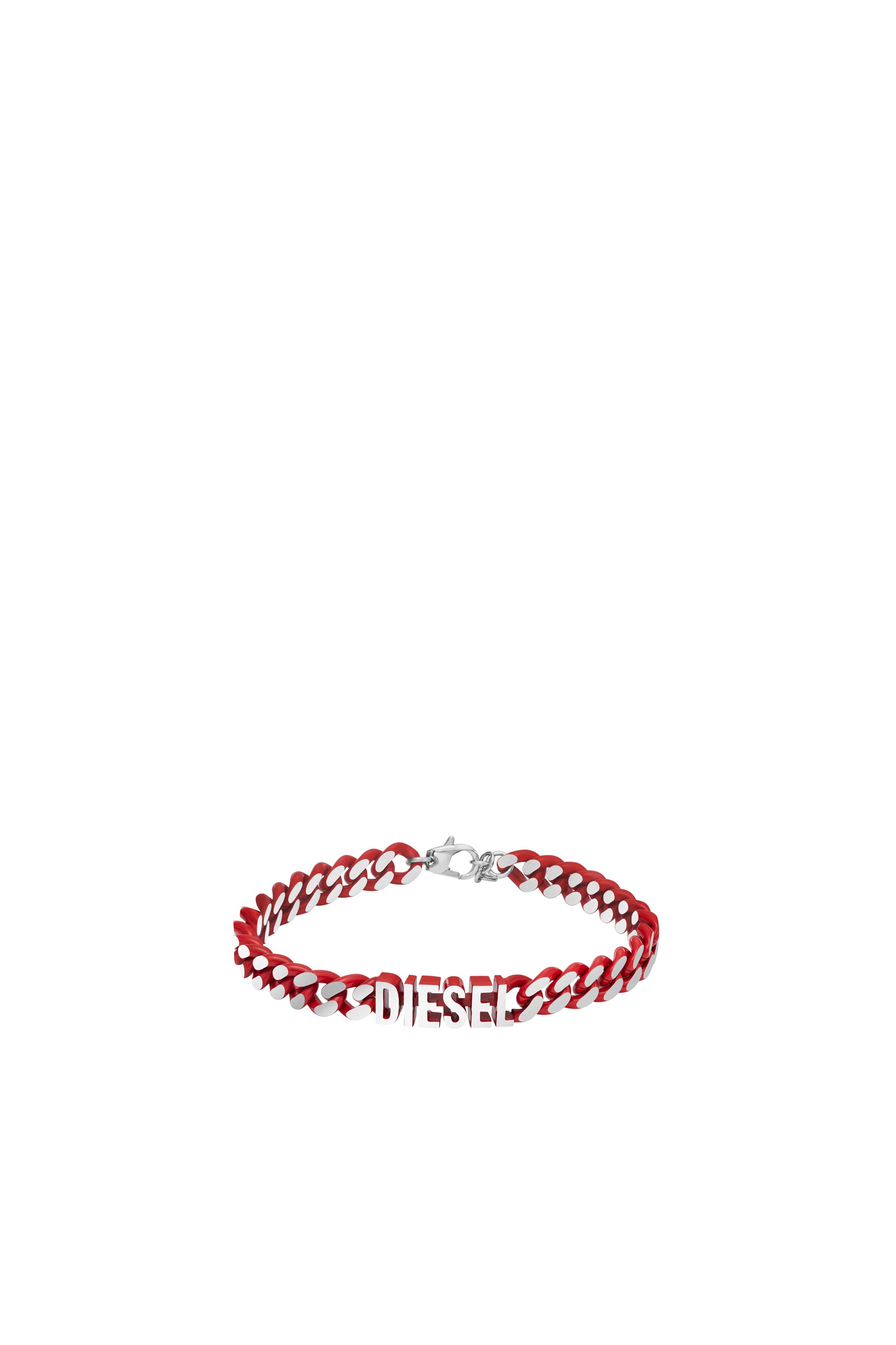 Women's Red Stainless Steel Chain Bracelet | Red | Diesel {{Country}}